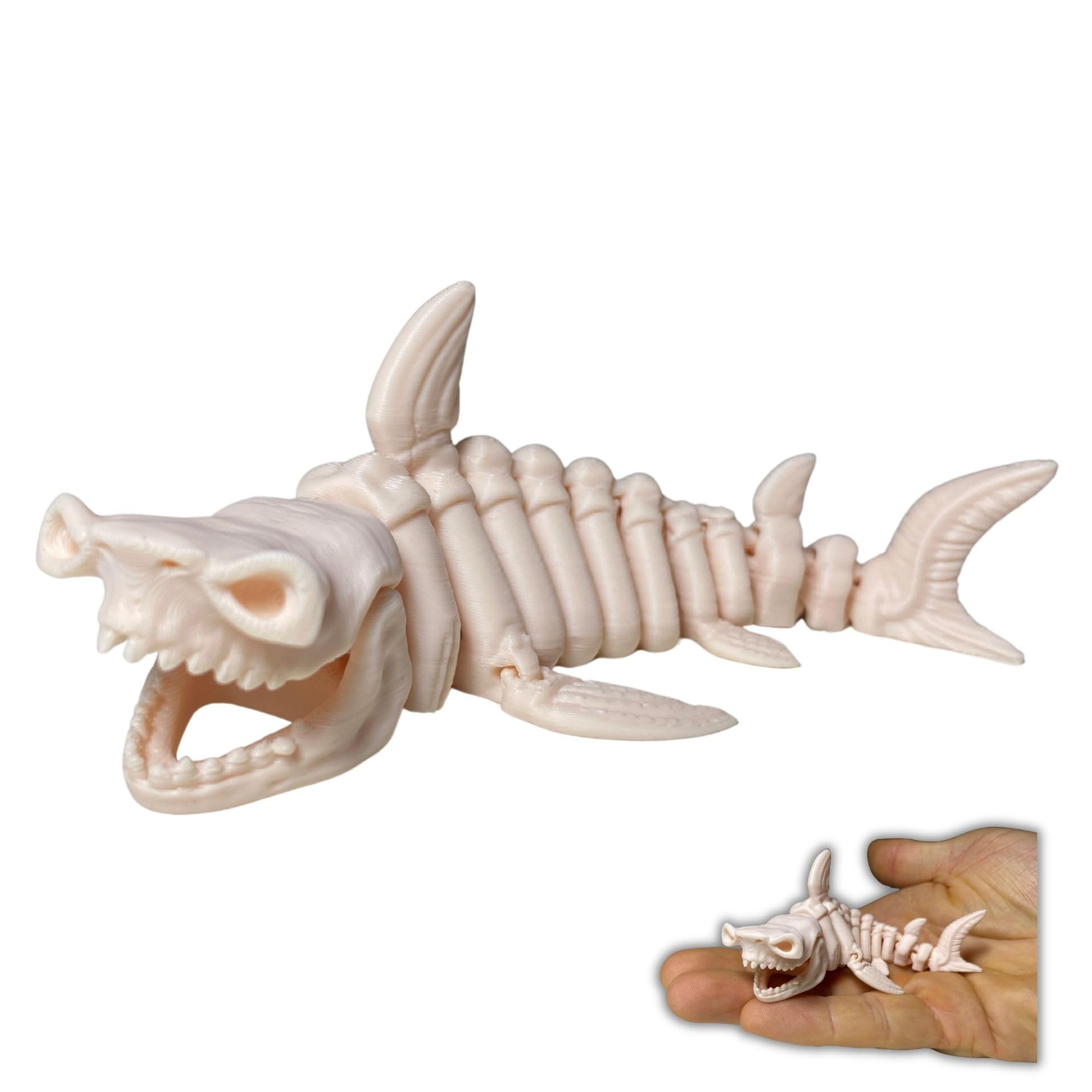 Squelette de requin articulé, sculpture vie marine impression 3D PLA