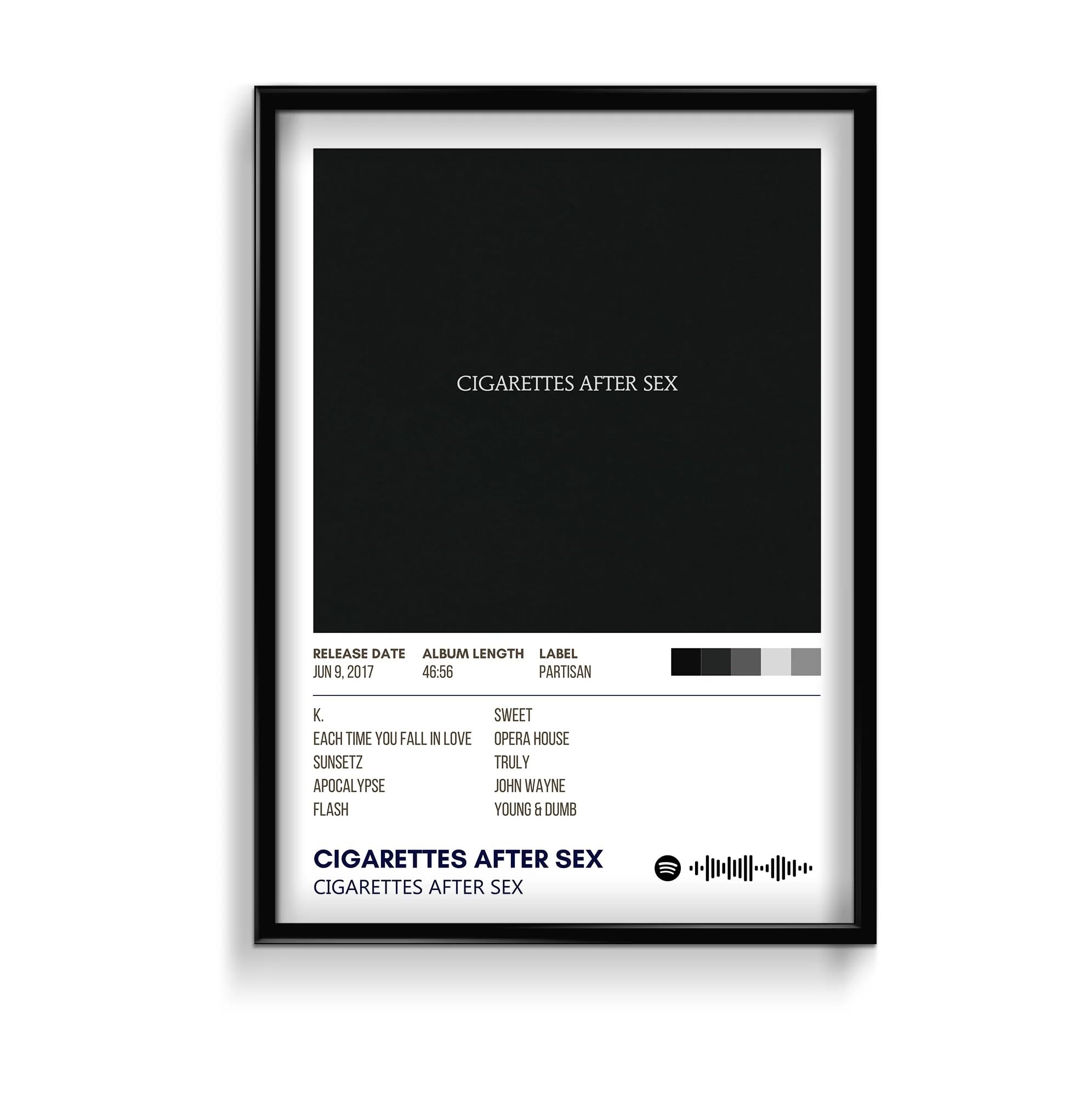 Song Poster For Aesthetic Wall Decoration | Singer Wall Poster (13 x 19 Inch Unframed) 300 GSM Mate Board Paper For Aesthetic Home & Office Wall Decor With Peal & Stick Tape (CIGARETTES AFTER SEX)