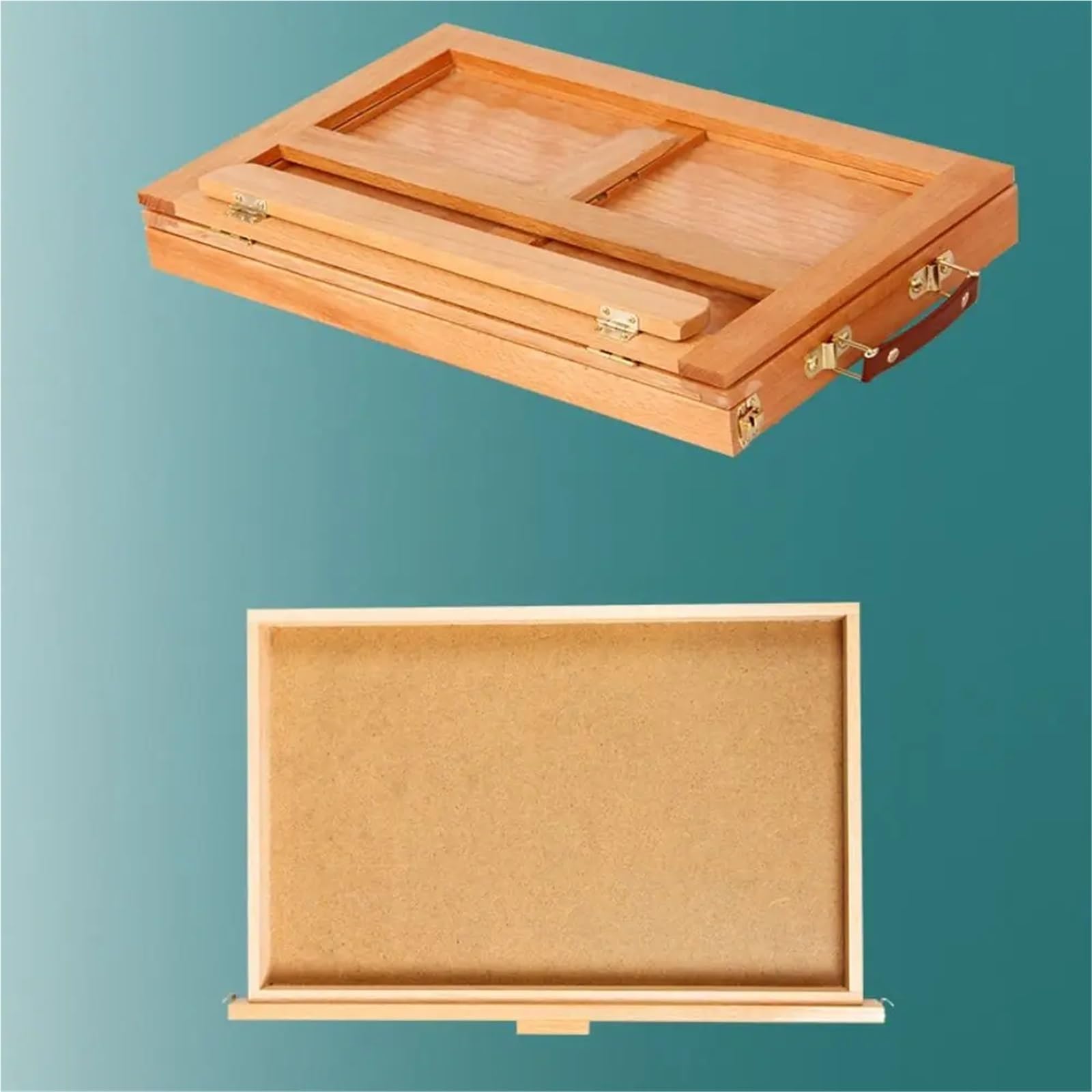 Tragbarer Malkoffer Verstellbare Tischstaffelei aus Buchenholz, multifunktional, for Ölfarben, Kunstmalerei, Staffelei, zusammenklappbar, professionelle Skizzenschublade, Box for unterwegs