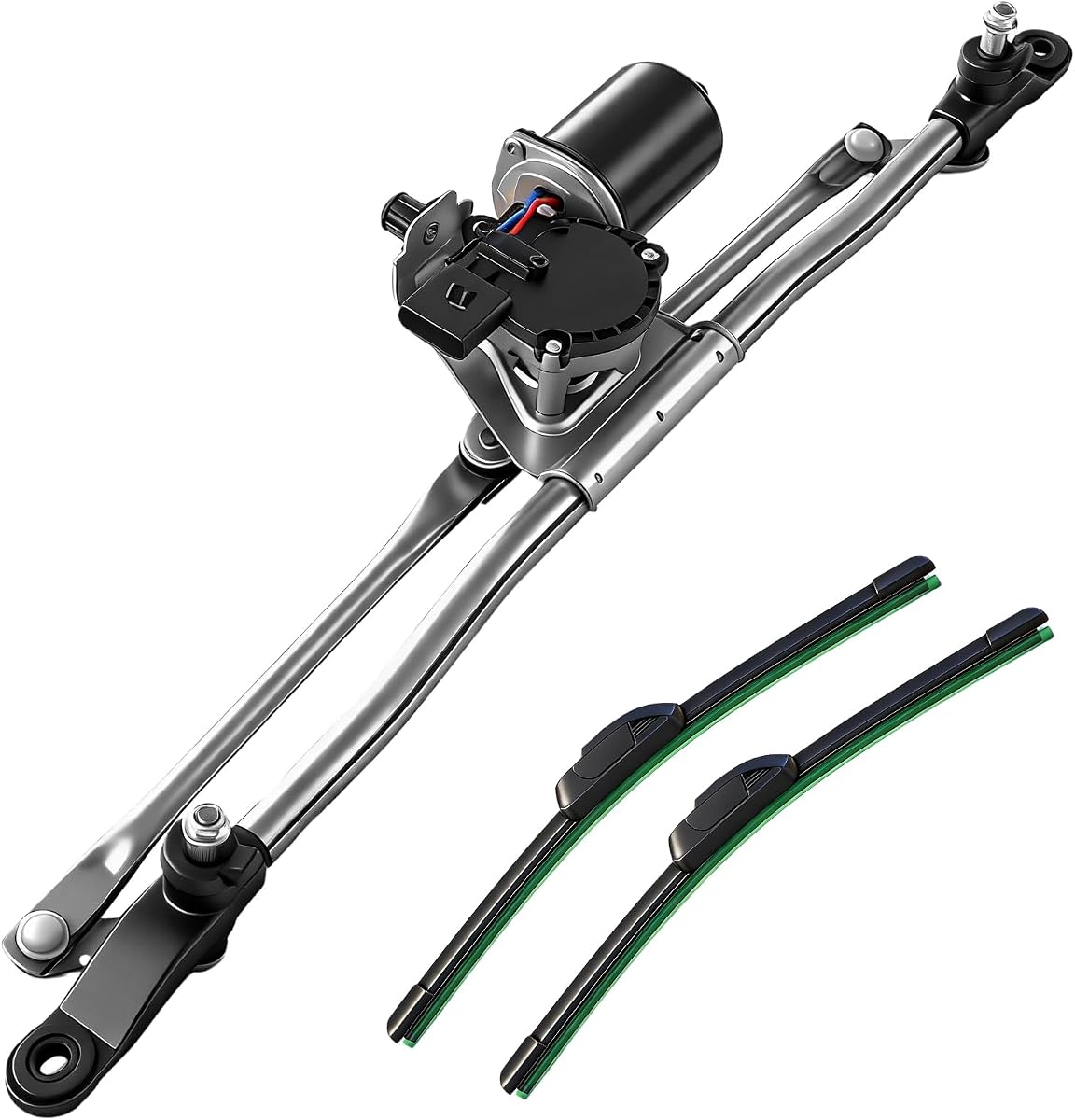 Front Windshield Wiper Motor and Linkage Assembly | For Jeep Wrangler 2007-2018, Wrangler JK 2018|Replace at Once Wiper System 55077859AB, 602-105AS|5-Pins