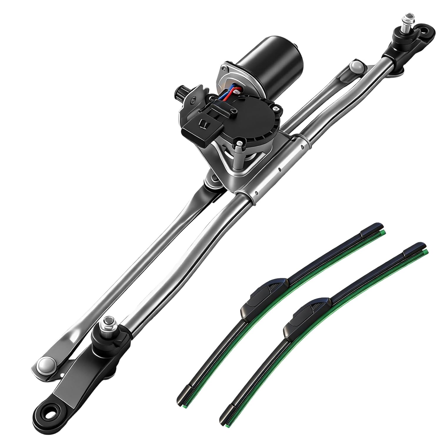 Front Windshield Wiper Motor and Linkage Assembly for Jeep Wrangler 2007-2018 Wrangler JK 2018 3.6L 3.8L, Replace at Once Wiper System 55077859AB, 602-105AS, 5 Pins