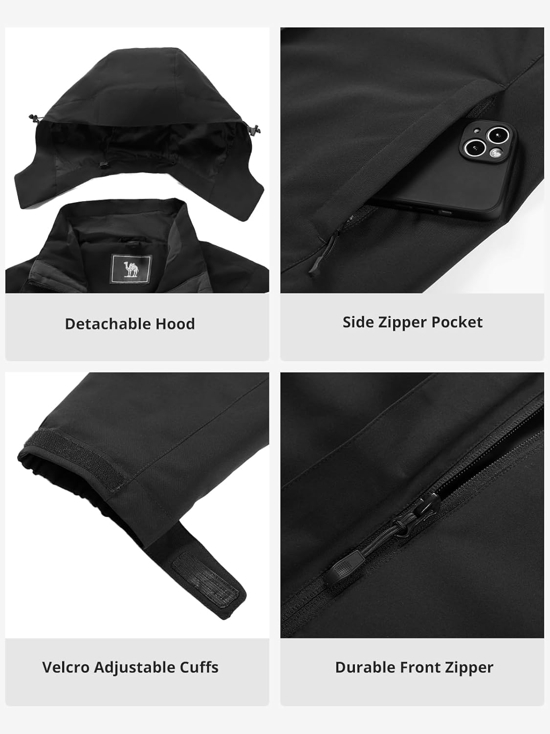 CAMEL CROWN Women's 3-in-1 Waterproof Ski Jacket Windproof Winter Coat Fleece Inner Snow Snowboarding Jacket Outdoor - Image 5