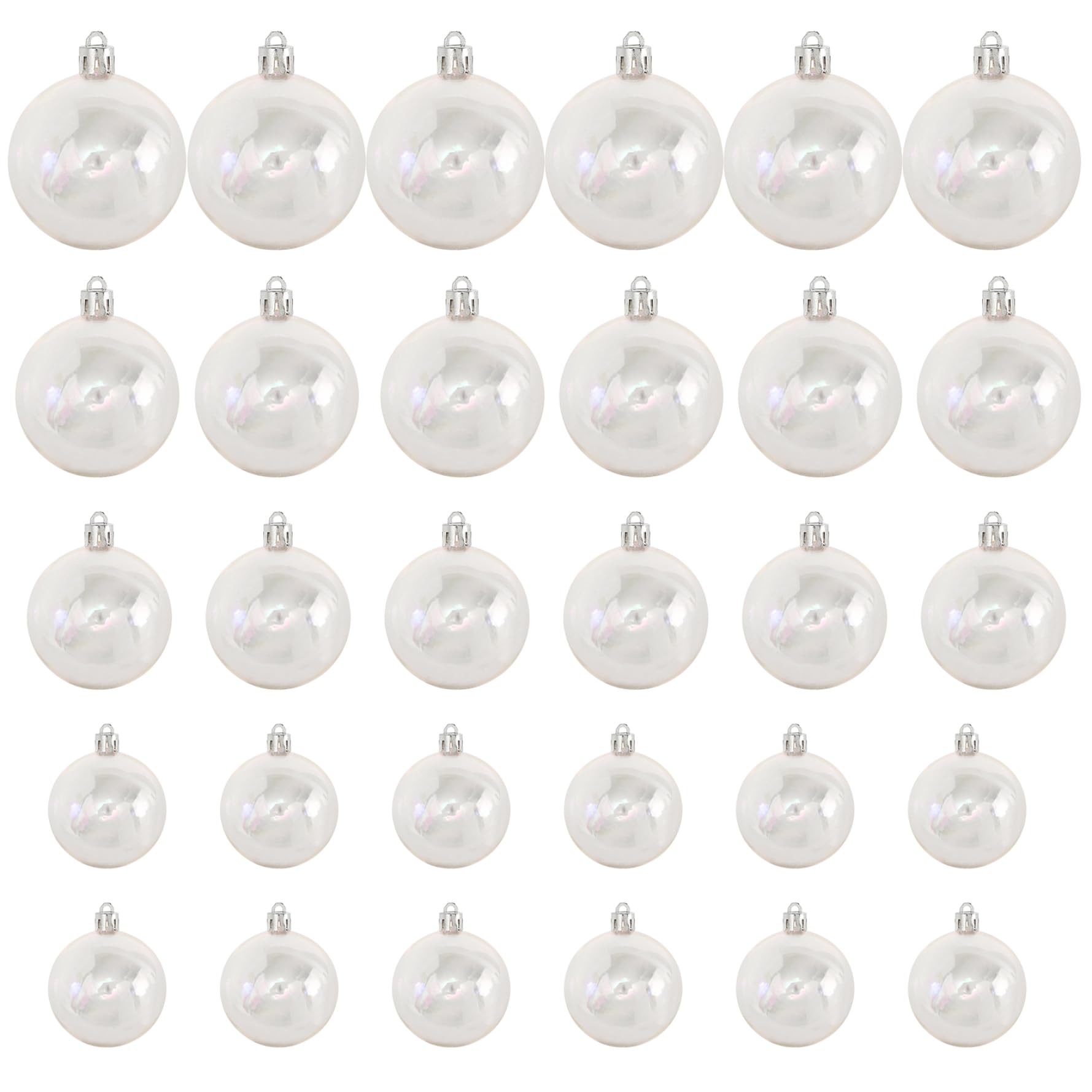 Boules de Noël 4 tailles différentes transparentes et irisées