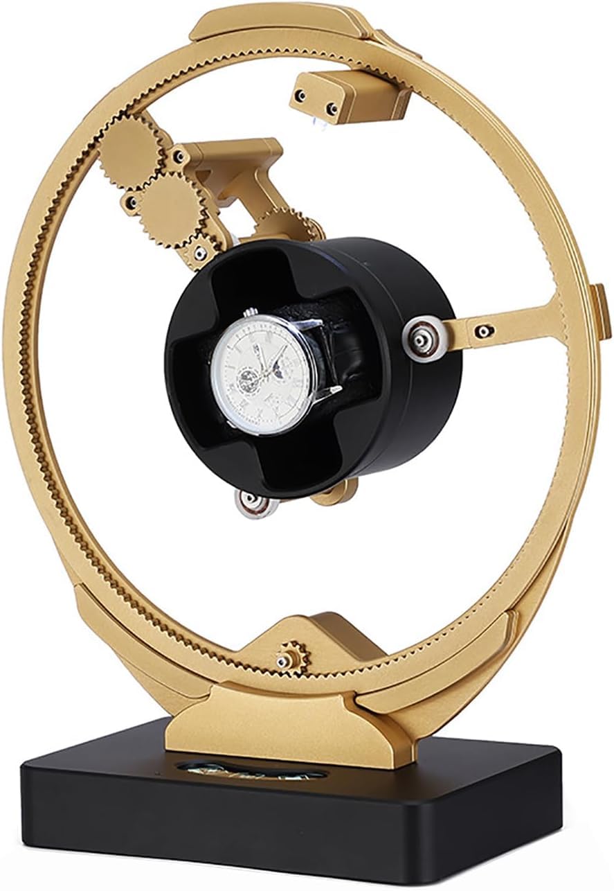 Automatischer Uhrenbeweger für eine Uhr, antimagnetisch, einstellbare Zeiteinstellung | CNC-gefräster Aluminium-Drehhalter mit leisem Motor