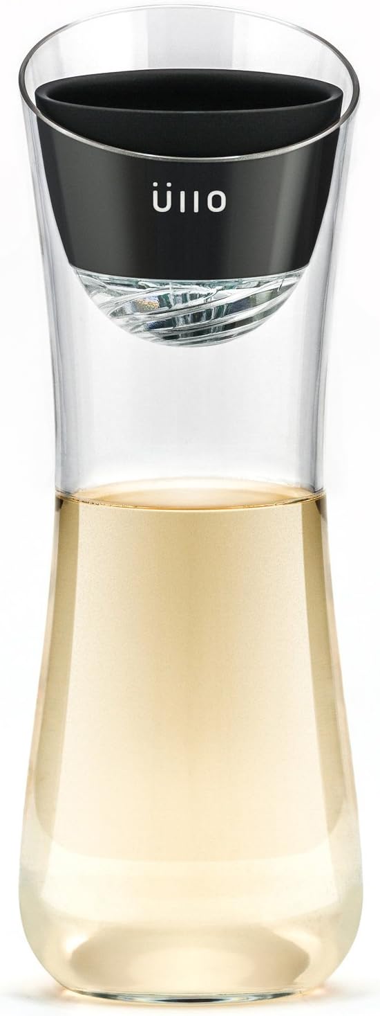 Ullo Wine Purifier and Hand Blown Carafe with 6 Selective Sulfite Filters, Restore