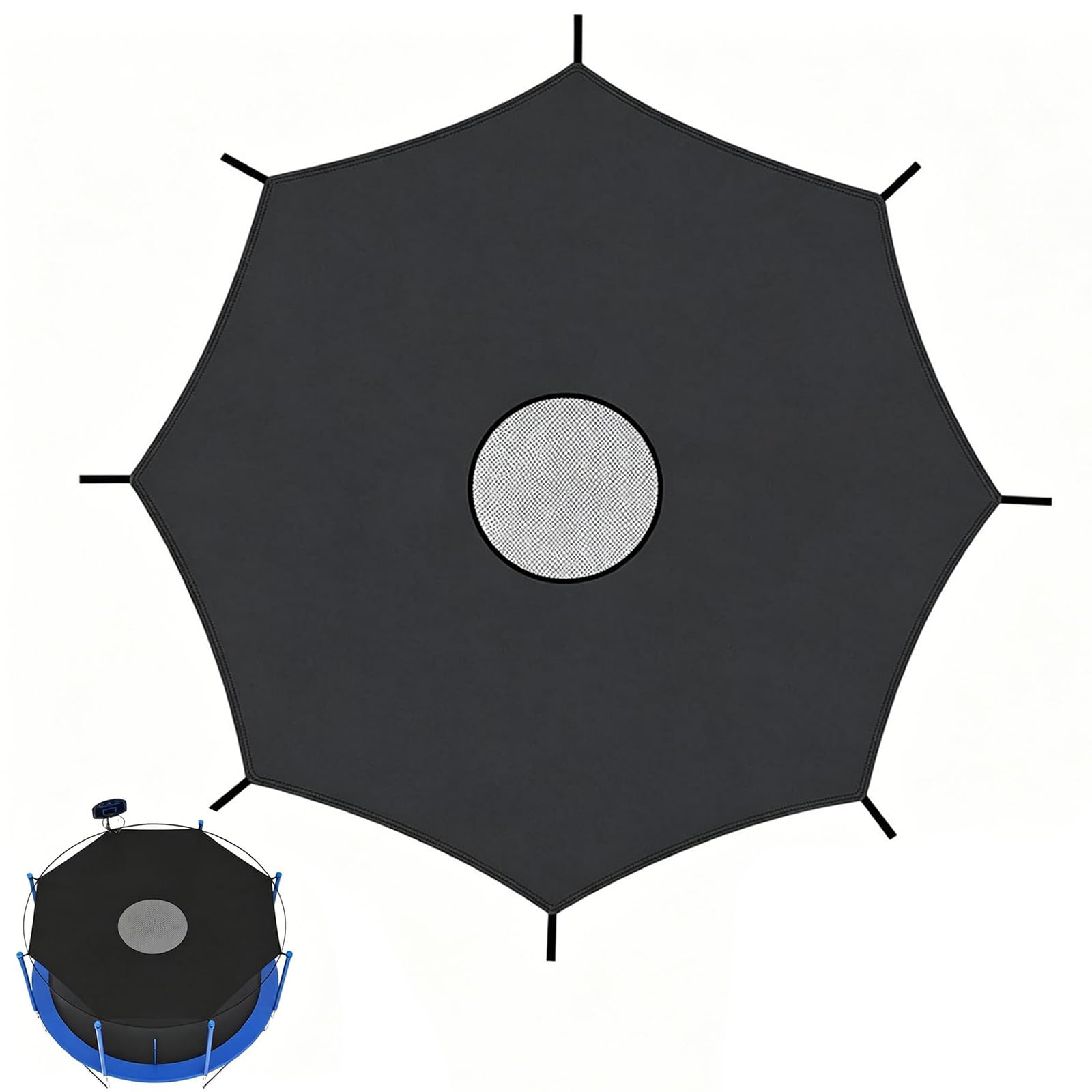 Trampolin Randabdeckung 305cm für 8 Stangen, Trampolin Netz 305 8 Stangen, UV-Beständige wasserdichte Trampolin Umrandung Sonnenschutz Abdeckung