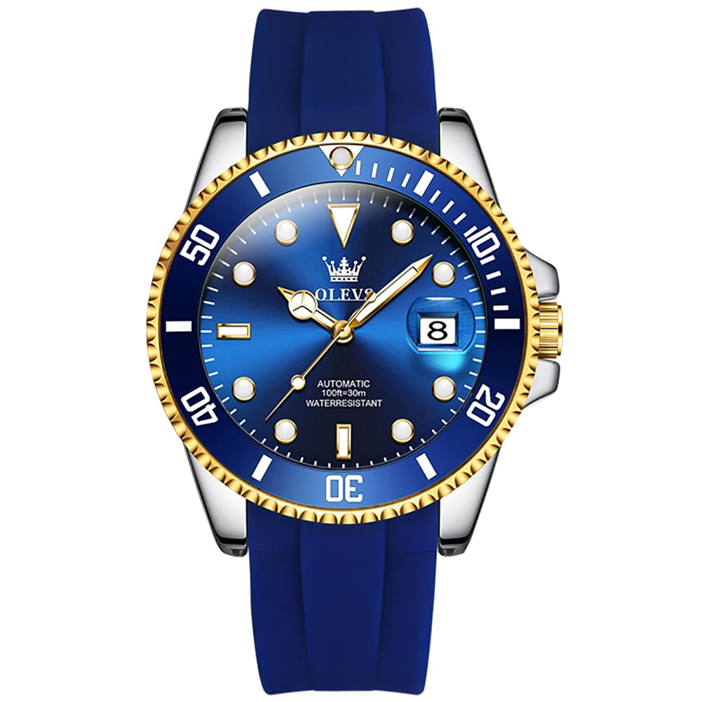 OLEVS Automatic Watch for Men, Big Face Business Casual Mens Self Winding Watch with Date, Classic Rotatable Bezel Luminous Waterproof Dress Watch for Men, Stainless Steel Band (B09GRCZ4TF) Amazon Price History, Amazon Price Tracker