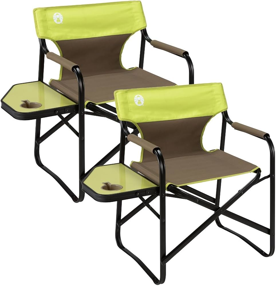 Colemanコールマン サイドテーブル付 チェア 緑 2個セット キャンプ Colemanコールマン サイドテーブル付 チェア 緑 2個セット キャンプ