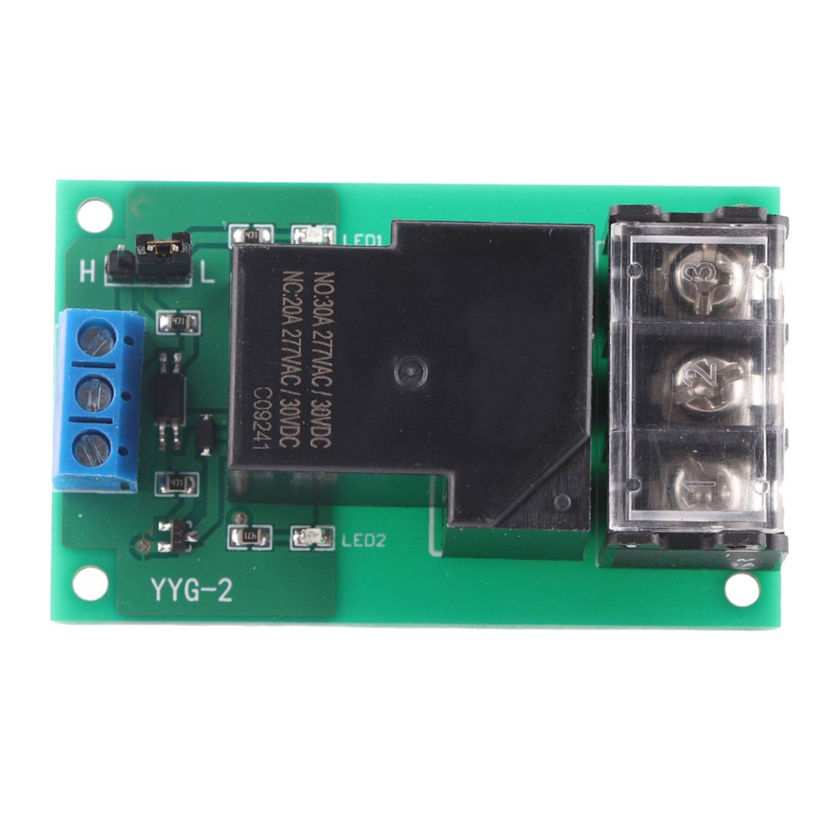 One Way Relay Module, Trigger Relay Module, High Power One Way High/Low Level Trigger Optocoupler Isolation Relay Module 30A YYG-2(5VDC)