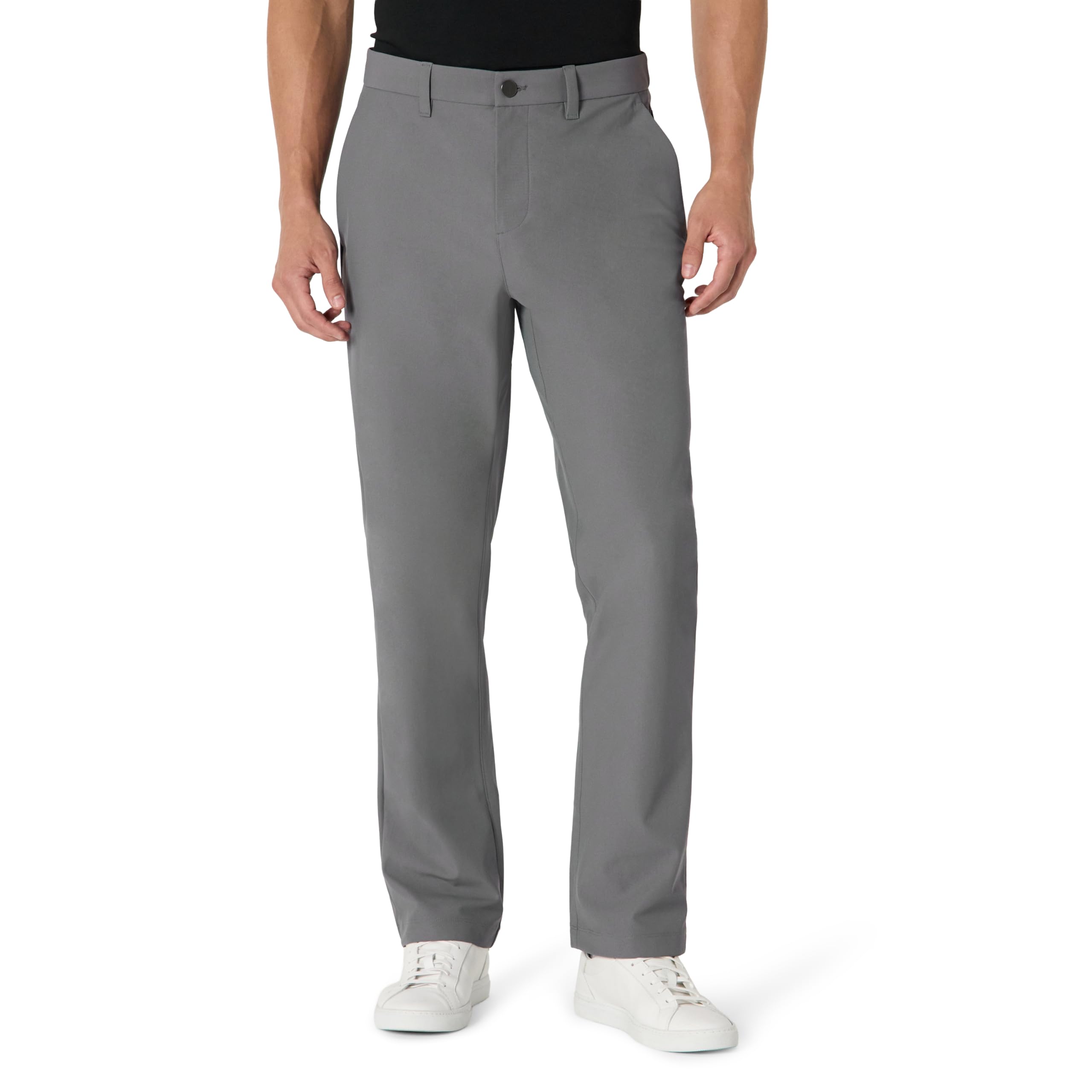 Amazon Essentials Herren Classic-Fit Travel Stretch Hose, Dunkelgrau, 32W / 34L