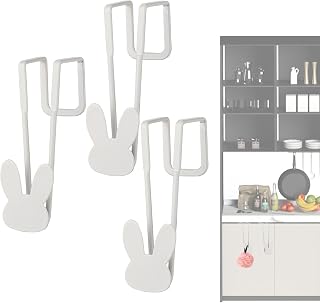 Over The Cabinet Door Hooks | No Drilling Hook Holder Over The Door - Utility Hooks Towels Organizer for Kitchen, Bedroom, Living Room, Bathroom, Study Room