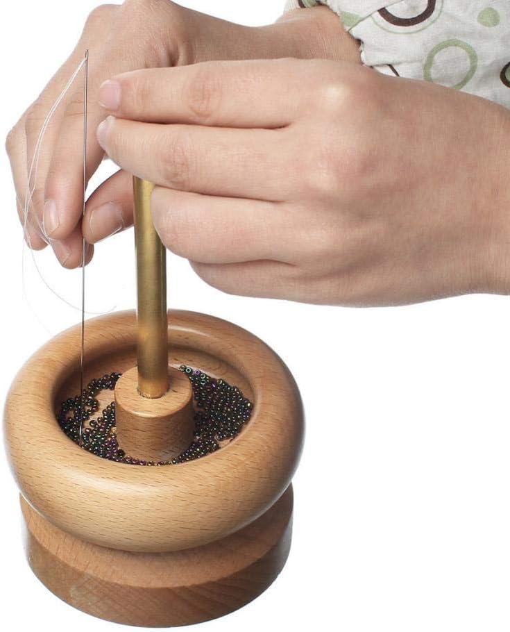 Wooden Bead String Loader and Stringing Tool Set for Jewelry Making - Seed Bead Stringer with Curved Needles, Easy Bead Loading, and Time-Saving Design - 2 Pack