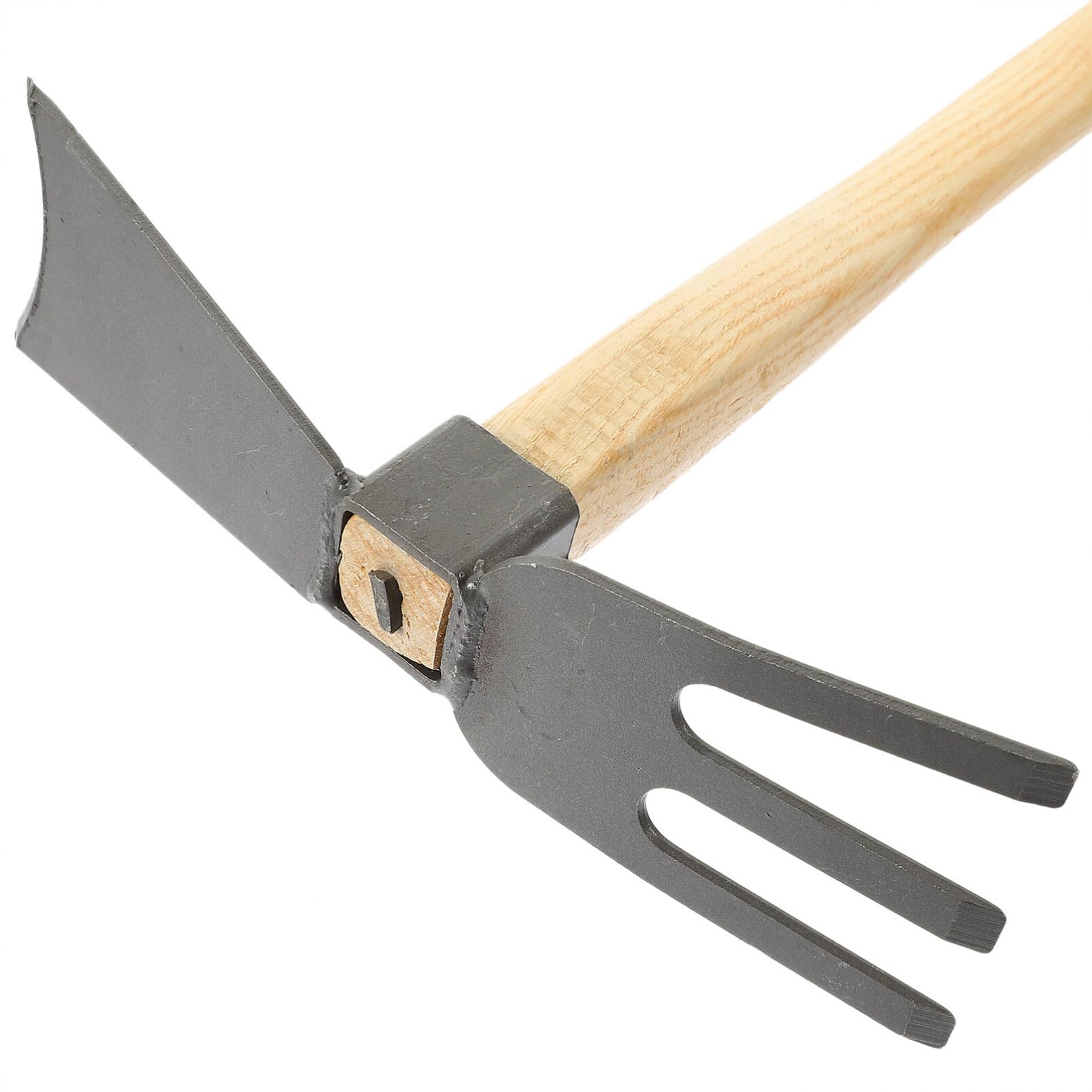 Yardwe 2 Stück Gartenhacken aus Manganstahl mit Holzstiel für Gartenarbeit Breite Anwendung und rutschfeste Griffe für Gartenzubehör und Gemüseanbau