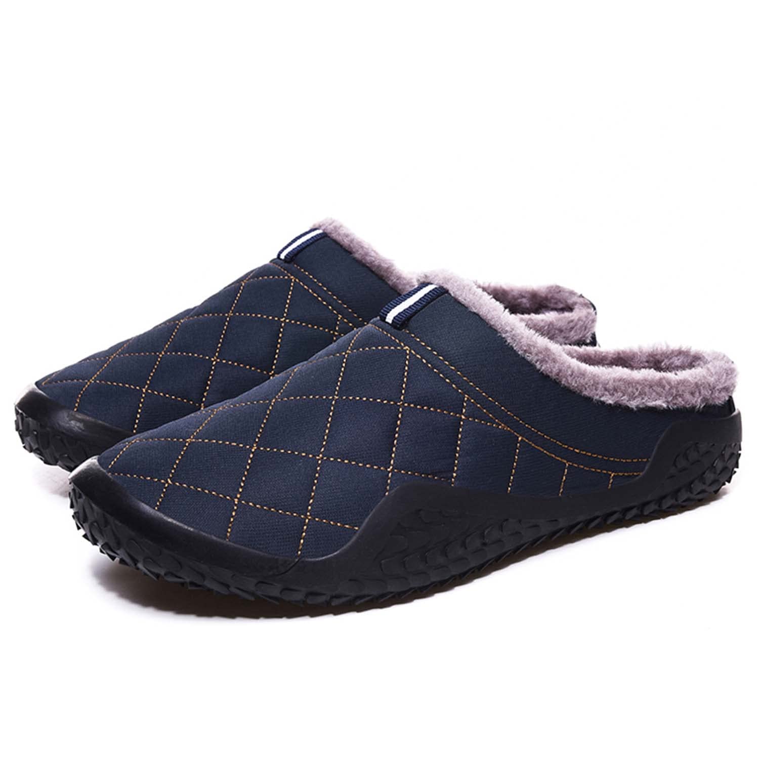 CERYTHRINA Zapatillas de estar por casa para hombre y mujer, forro cálido, impermeables, para interiores y exteriores, antideslizantes, para invierno, azul marino 2, 41 EU