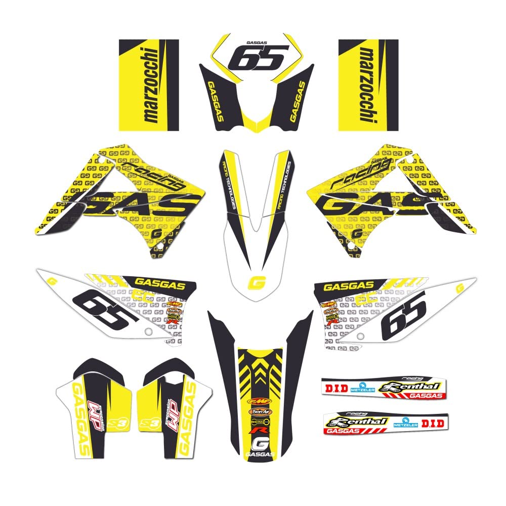 Kit de Pegatinas compatibles con moto Enduro Gas-Gas EC 10-11 Amarillo mod.2