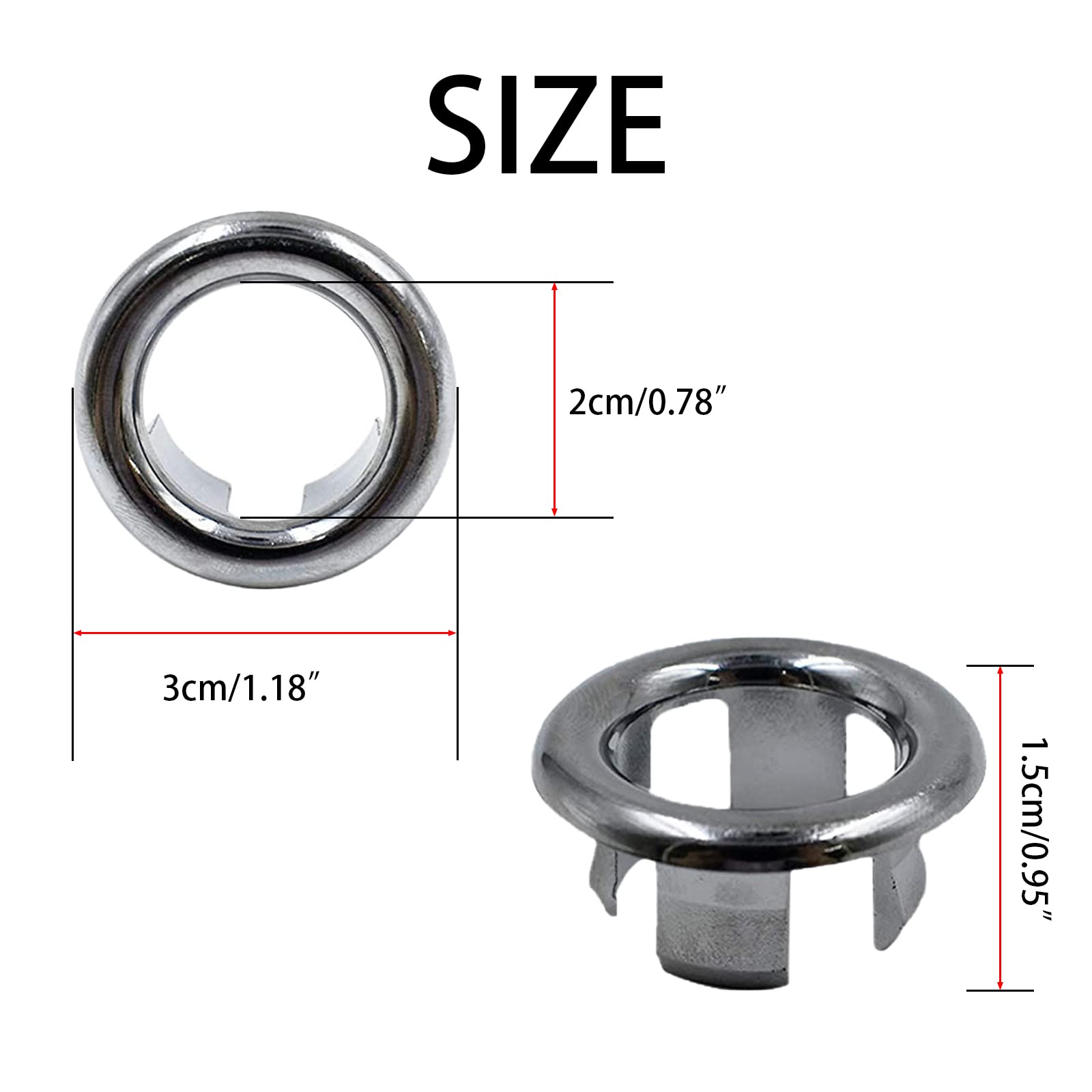 Hailerio Gootsteen Overloop Cap - Wastafel Overloop Trim Ring | 22-24mm Dubbellaags Vanity Sink Overloop Cap Voor Aanrecht Hailerio Gootsteen Overloop Cap - Wastafel Overloop Trim Ring | 22-24mm Dubbellaags Vanity Sink Overloop Cap Voor Aanrecht