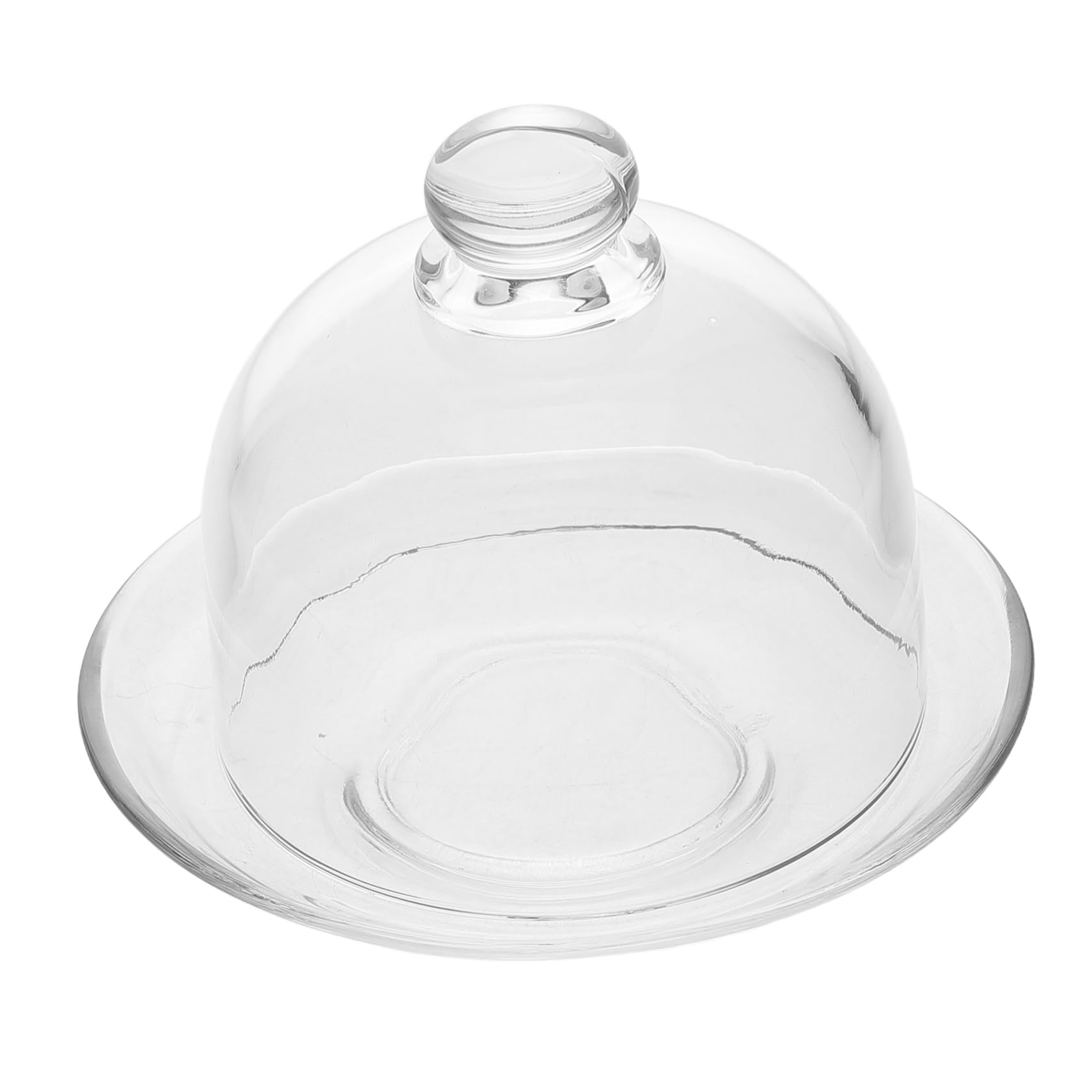 Plateau de service verre avec couvercle pour protéger les gâteaux de l'air et de la poussière