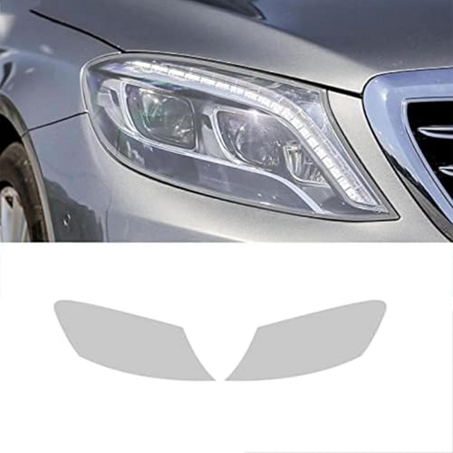SamLng Car Front Light Film For Benz S Class W222 2014-2020 Car Headlight Protective Film Front Light Transparent Blackened TPU Sticker Car Headlight Protective Film