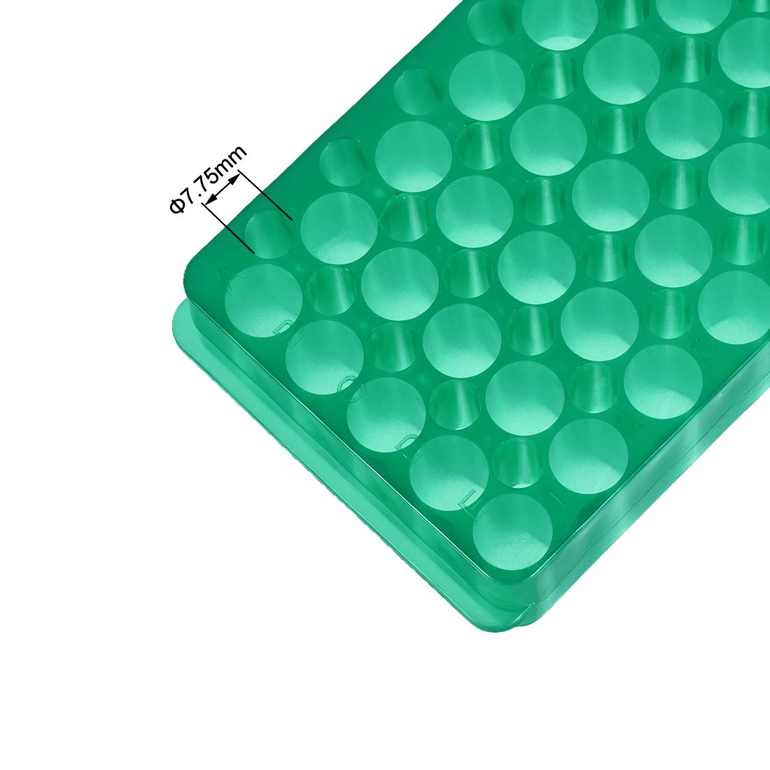 uxcell - Soporte para tubos de ensayo (polipropileno, 60 orificios, 0,5 ml, 1,5 ml, 2 ml, 5 unidades), color verde
