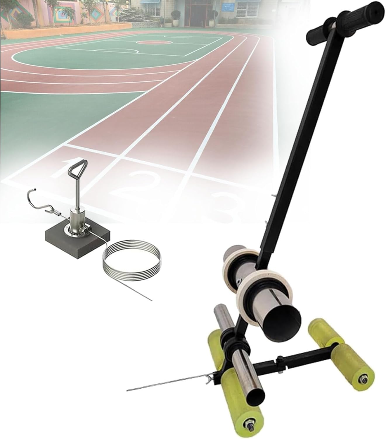 Striping Line Marking Machine,Tape Pasting Machine,Basketball Court Marking Kit, with Marking Tape Roller, for Driveway, Asphalt Or Concrete, Easy to Use