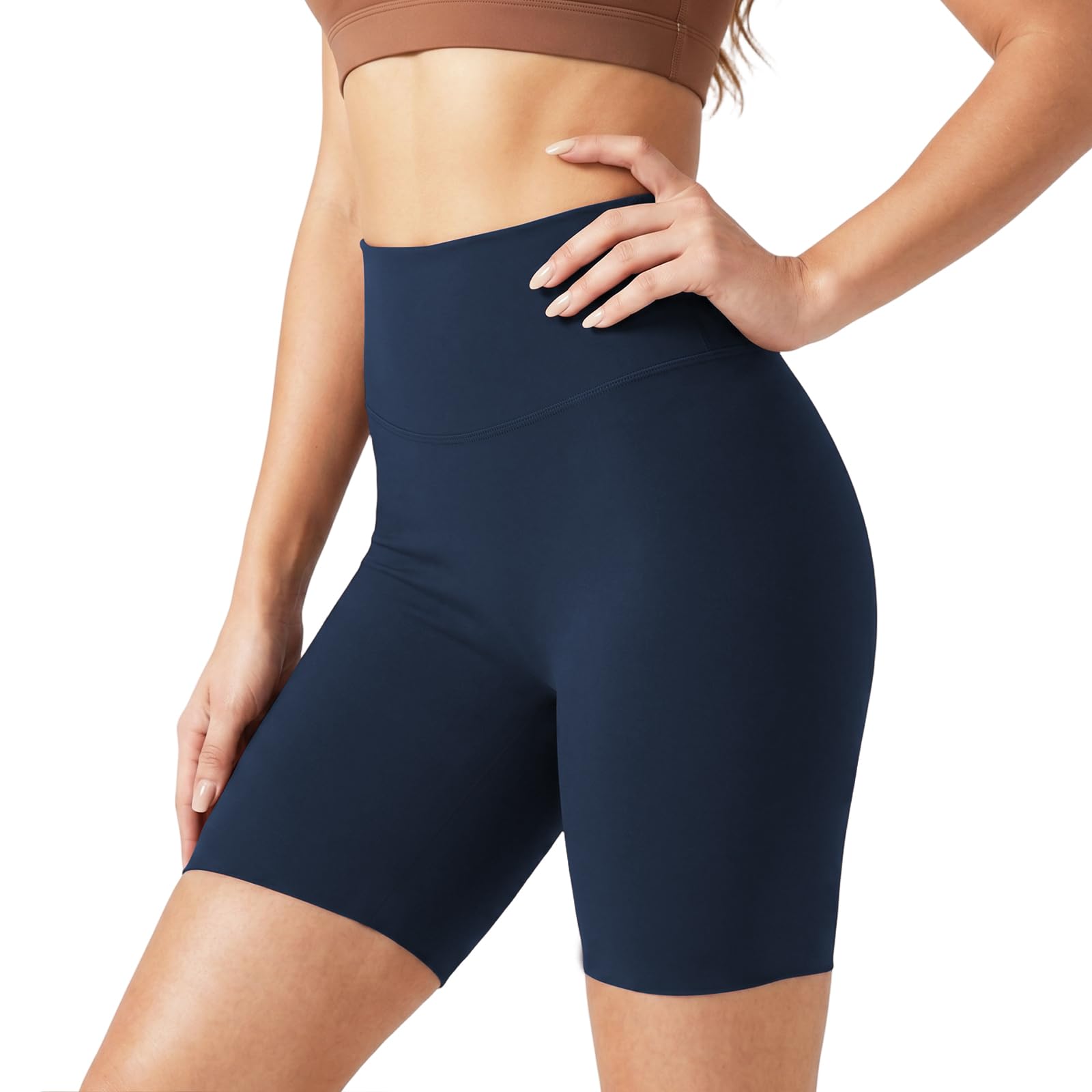 HYCOPROT Pantalones Cortos Deportivos Mujer Cintura Alta Push Up Elevador Glúteos Sin Costura Transpirable Secado Rápido Shorts Leggings de Compresión Yoga