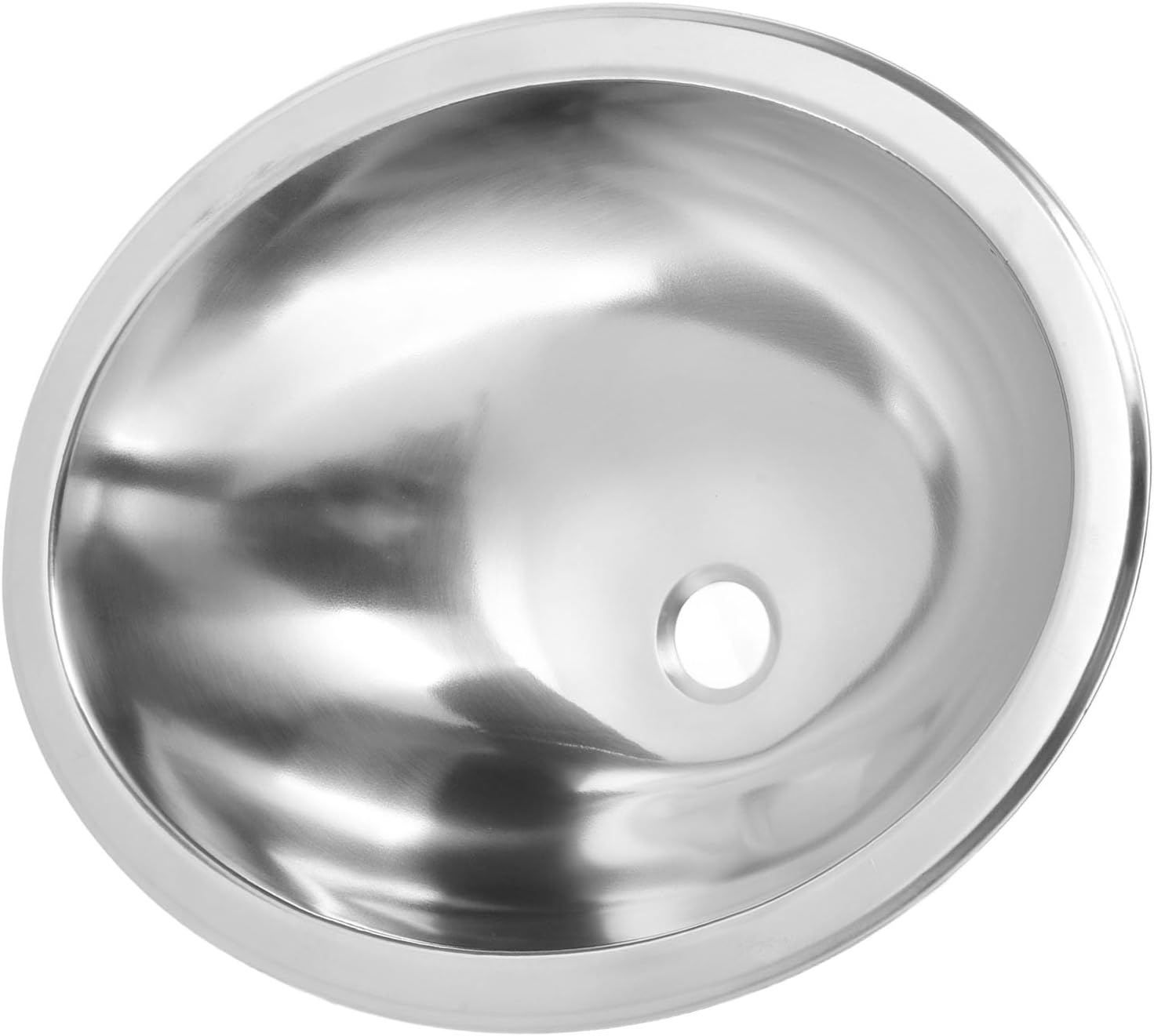 LiebeWH Oval RV 304 Stainless Steel Sink Large Capacity Hand Wash Basin for Caravan Campers