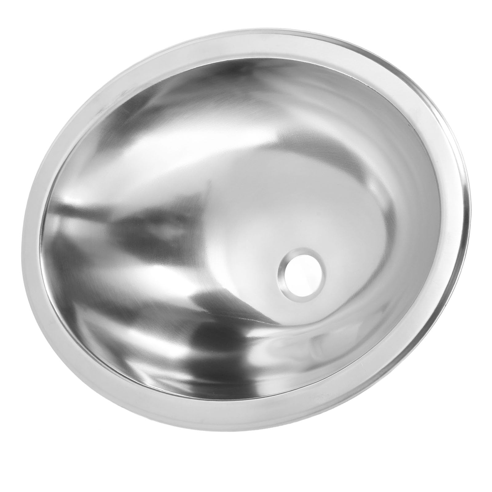 Naroote Lavello Ovale in Acciaio Inossidabile RV 304, Lavello da Cucina Ovale, da Bagno per Lavaggio a Mano con Scarico Fognario da 40 Mm, Ideale per, Roulotte, 15,47x11,54x5,91 Pollici