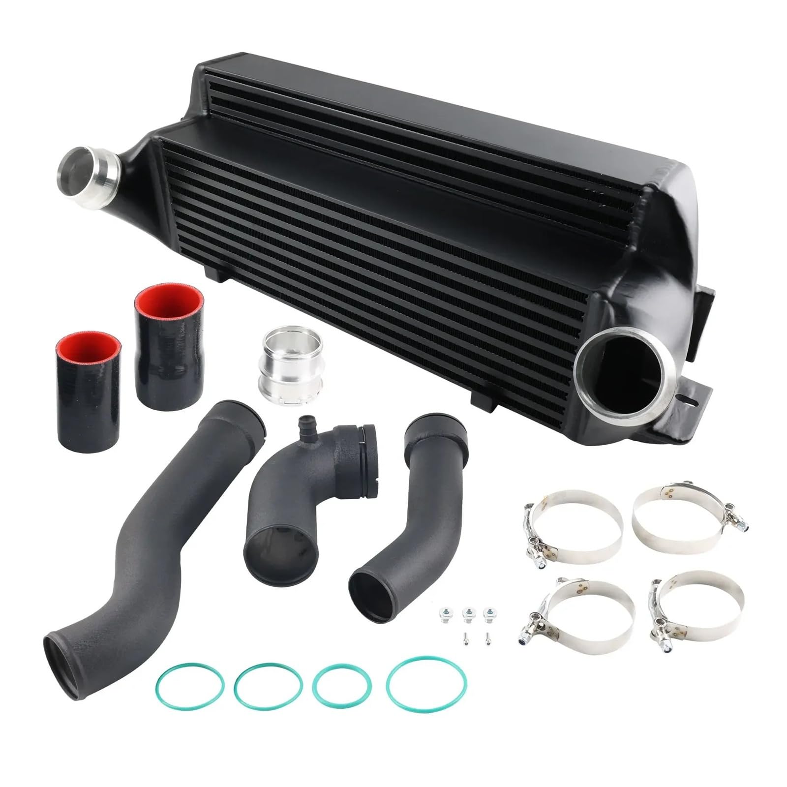 Pasuje Do Serii 1/2/3/4 (F20, F22, F32, F34, F36), 118i, 125i, 228i, 328d-układ Chłodzenia Czarny Intercooler EVO II Intercooler do turbiny samochodowy