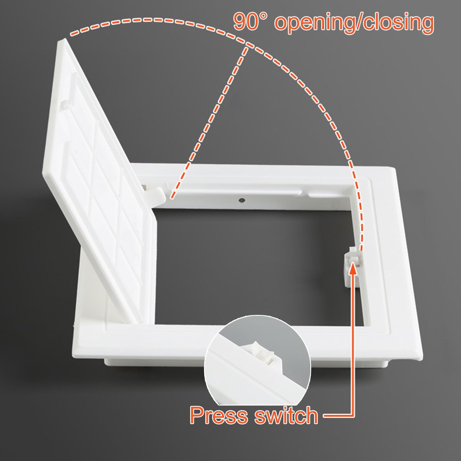Plastikowa uszczelka ciśnieniowa do drzwi wejściowych ABS osłona rewizji ściany do hydraulicznych elektrycznych systemów alarmowych ogrzewania (biała, 10 x 10 cm / 4 x 4 cale) - łatwa w instalacji