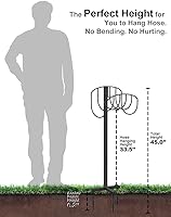 Vista 5 de Soporte de manguera de jardín independiente y de colgar, soporte de almacenamiento de manguera de agua de metal resistente