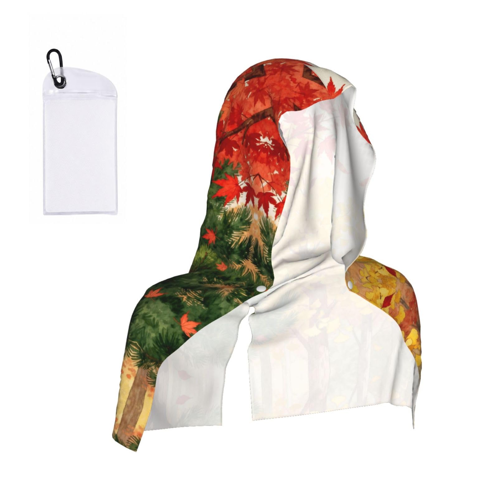 CNTDBU Pine Fall Cooling Towel Hooded-Instant Chill Neck Cover for Sports, UV Cooling Rag for Running Gym
