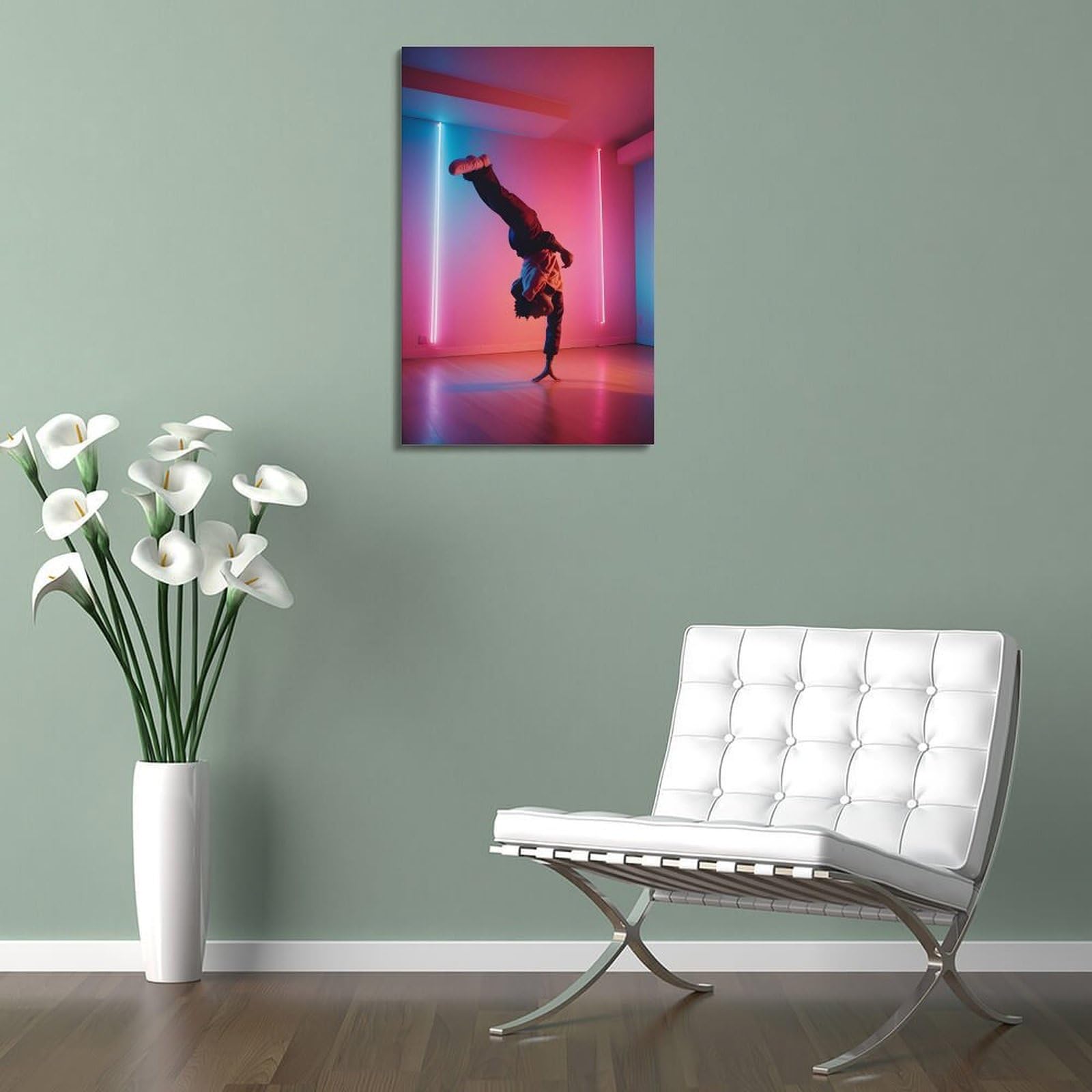 ZLQYHW Stampa artistica su tela decorativa per camera da letto, motivo: ballerino hip hop, B-boy, 50 x 75 cm