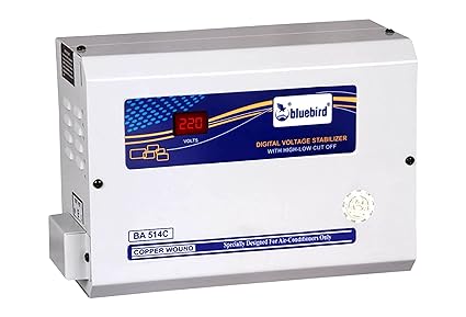 Bluebird 5 KVA Digital Voltage Stabilizer with HLC (140-280V) Copper Wound for All 2 Ton AC