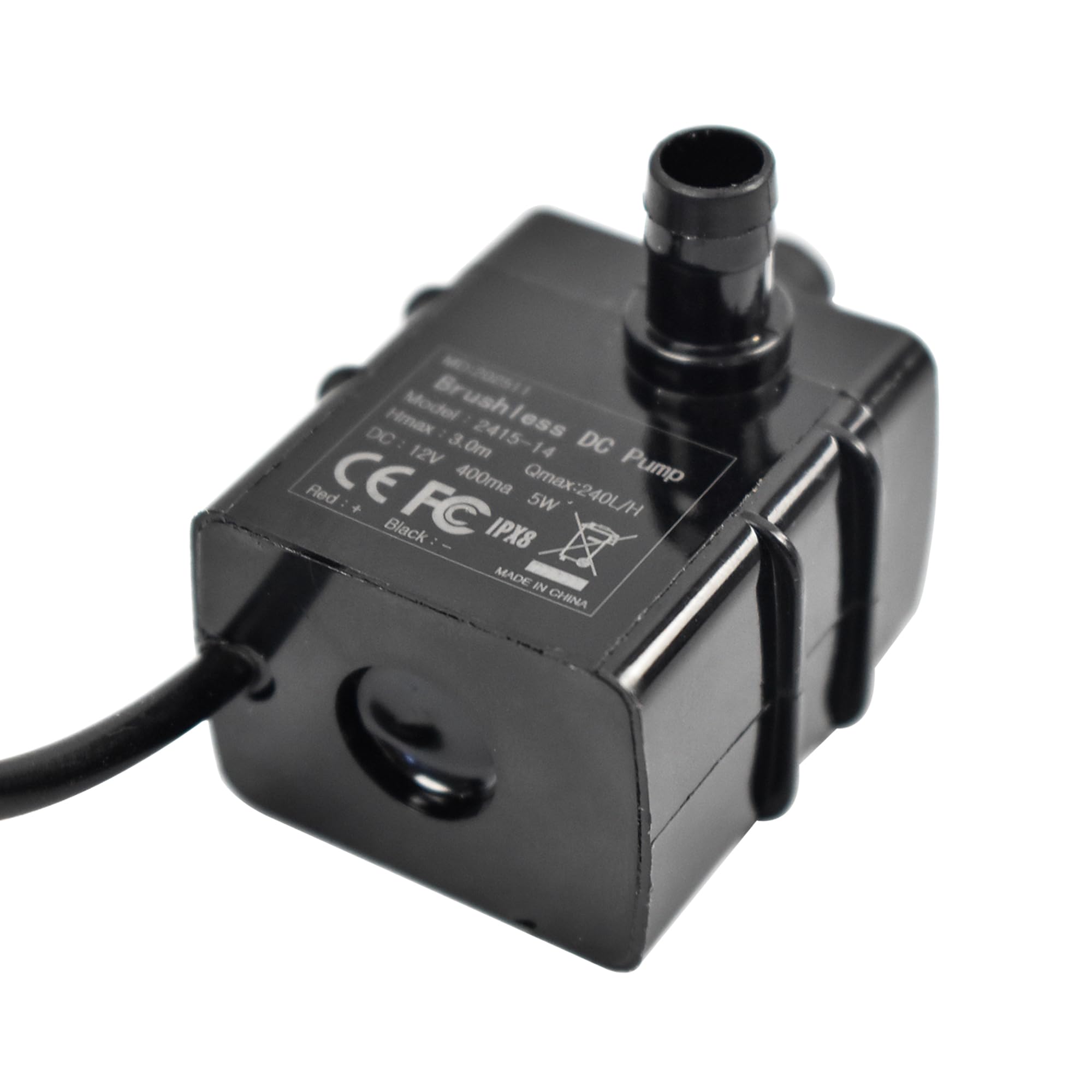 CONQUERALL Pompa bezszczotkowa DC 12 V 63 GPH 3 m 5 W pompa zanurzeniowa z rurką 1 m i zasilaczem (UE) do samodzielnego chłodzenia wodą PC