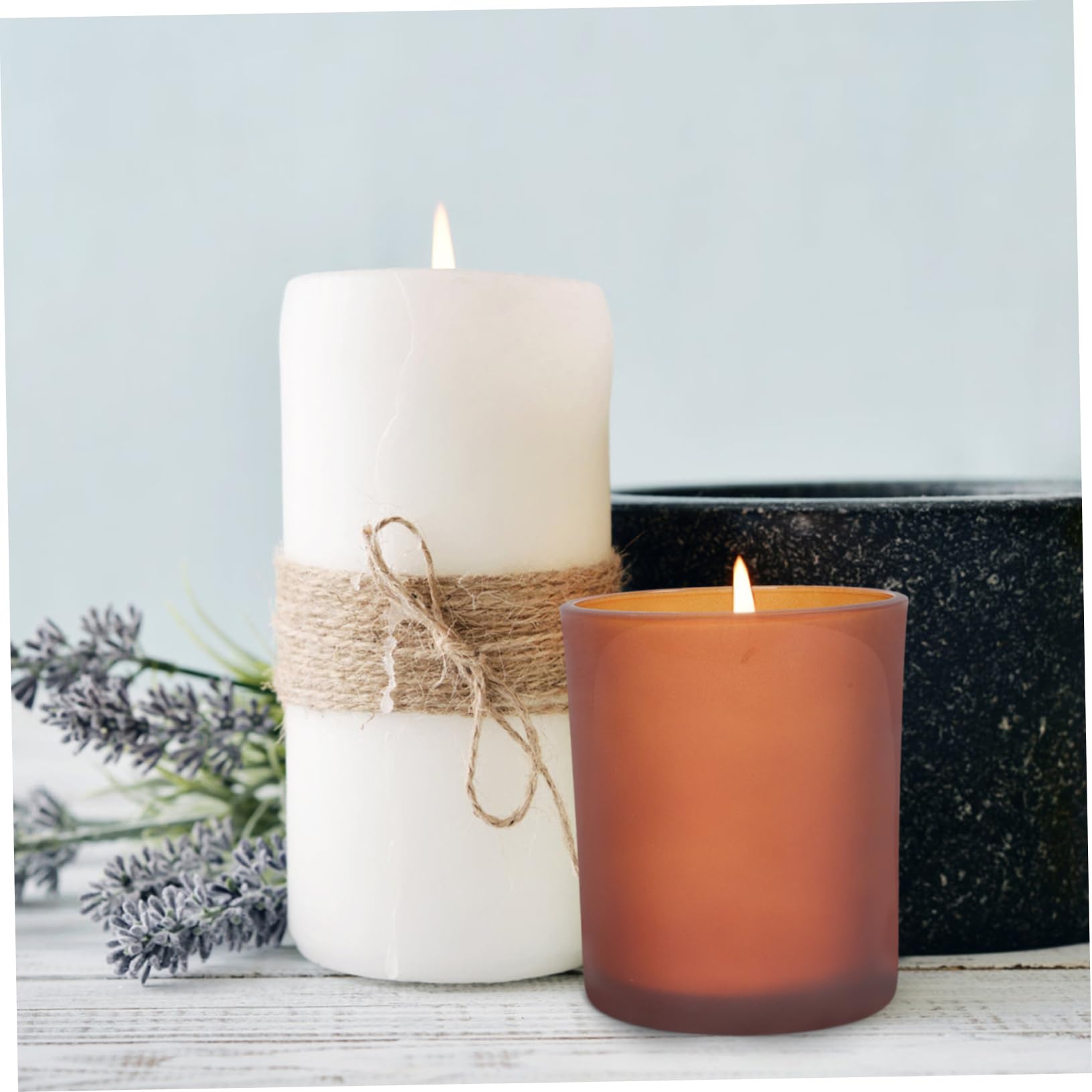 3 Sätze Teiliges Duftkerzenhalter aus Romantische Tischdeko für Candle Light Dinner Hochzeiten und Feste Kerzenständer mit Holzdeckel