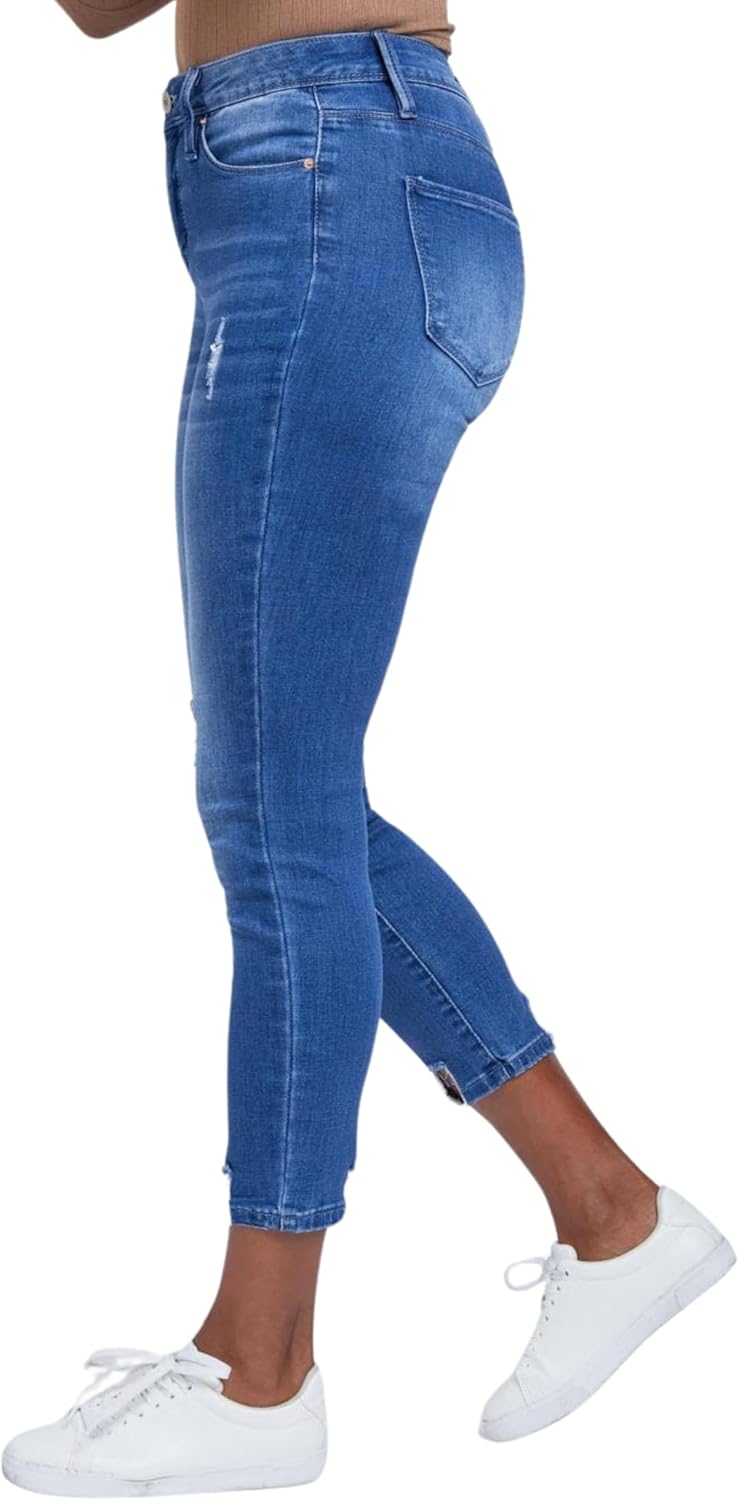 Royalty for Me Womens Royalty for Me Women's High Rise Ankle Jean with Destructed Hem - Image 2