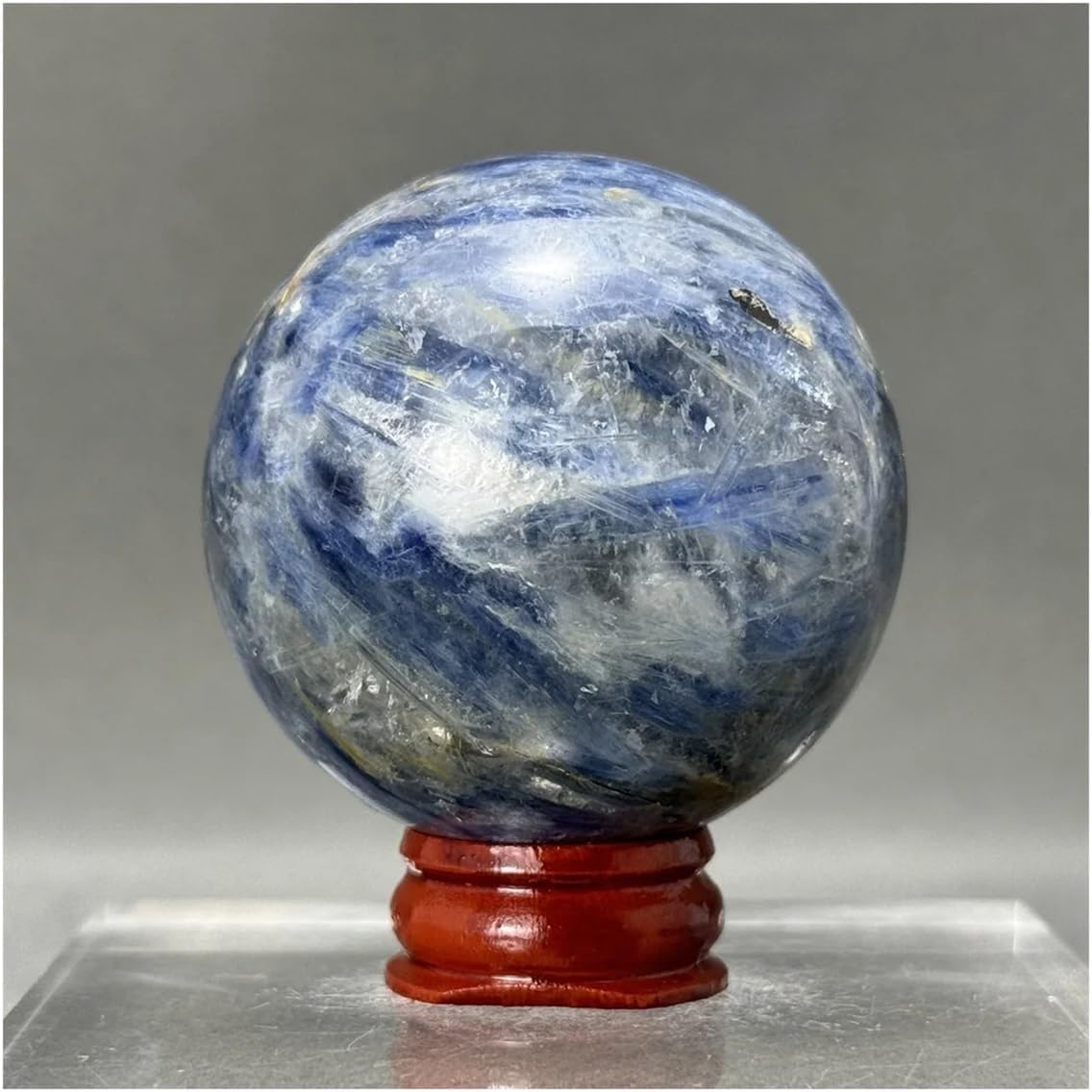 Crystal Stone Home Decor Natural Blue Crystal Ball Quartz Mineral Home Decor Stand