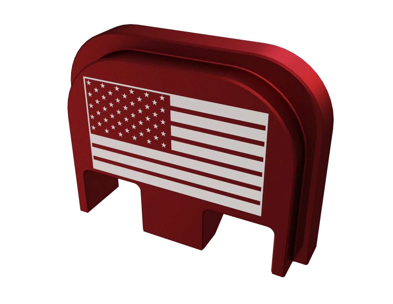 Rowe Tactical Rear Slide Cover Back Plate for Glock Gen 1-5 - Red American Flag - for Glock G17 G19 G21 G22 G23 G24 G26 G27 G29 G30 G31 G32 G33 G34 G35 G36 G37 G38 G39 G40 G41 G45
