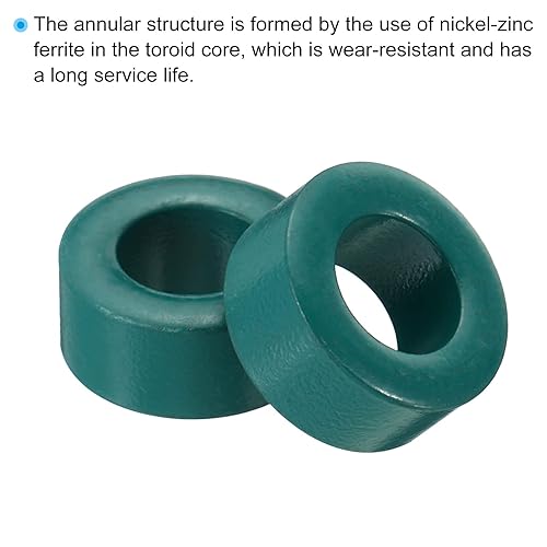 Miniatura 4 de PATIKIL Núcleo de toroide de ferrita, 20 unidades de núcleo toroide de 1.1 pulgadas, ODx0.6 pulgadas, IDx0.5 pulgadas de alto, anillos de ferrita