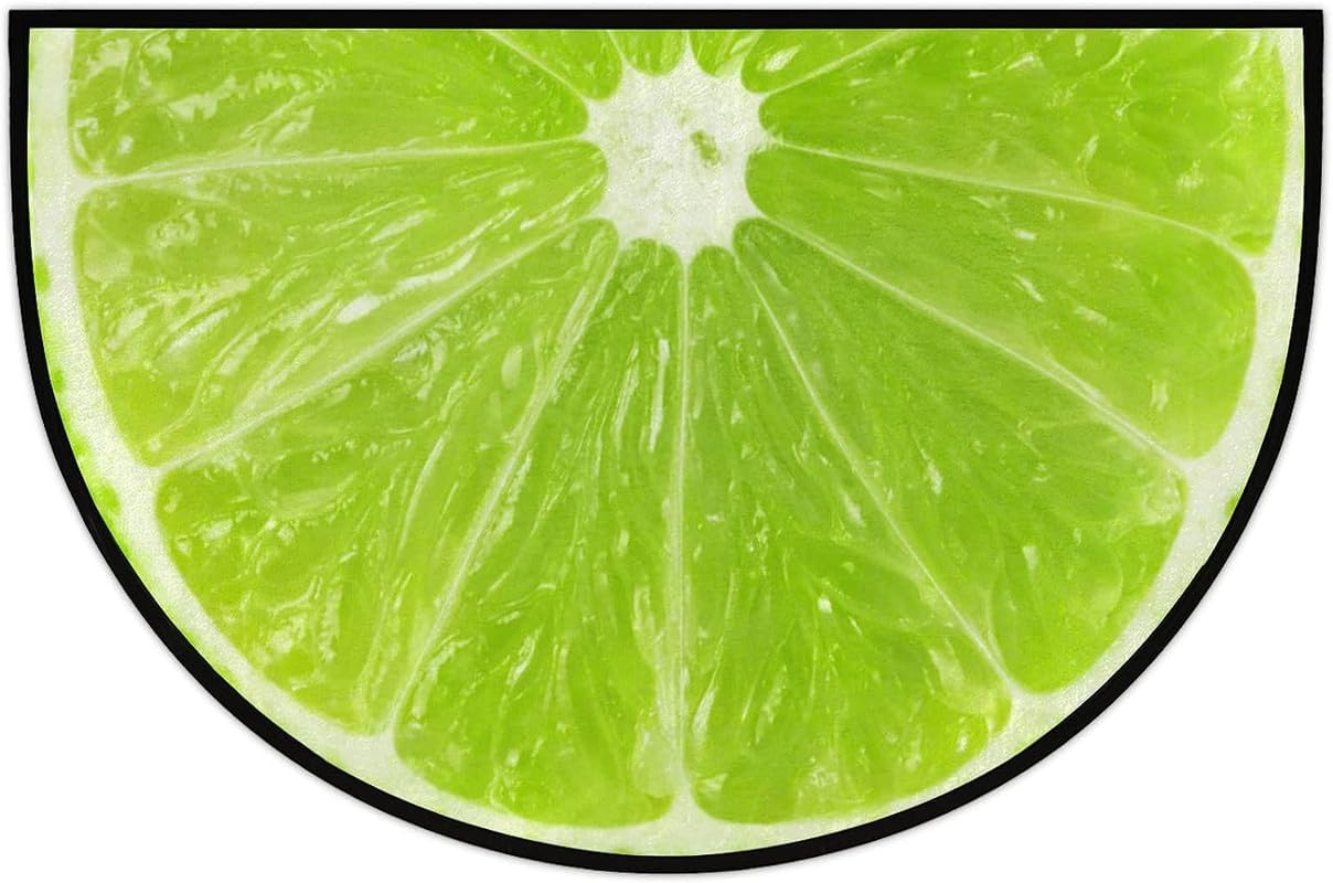GrassGreen Limes Pattern Half Round Door Mat Indoor