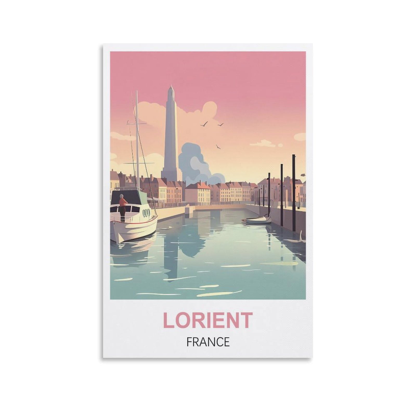 Nprzm A328 Tin Signs Retro Lorient France Travel Tin Signs Metal Poster Wall Decor Office Cafe Bathroom Badroom 15X30cm