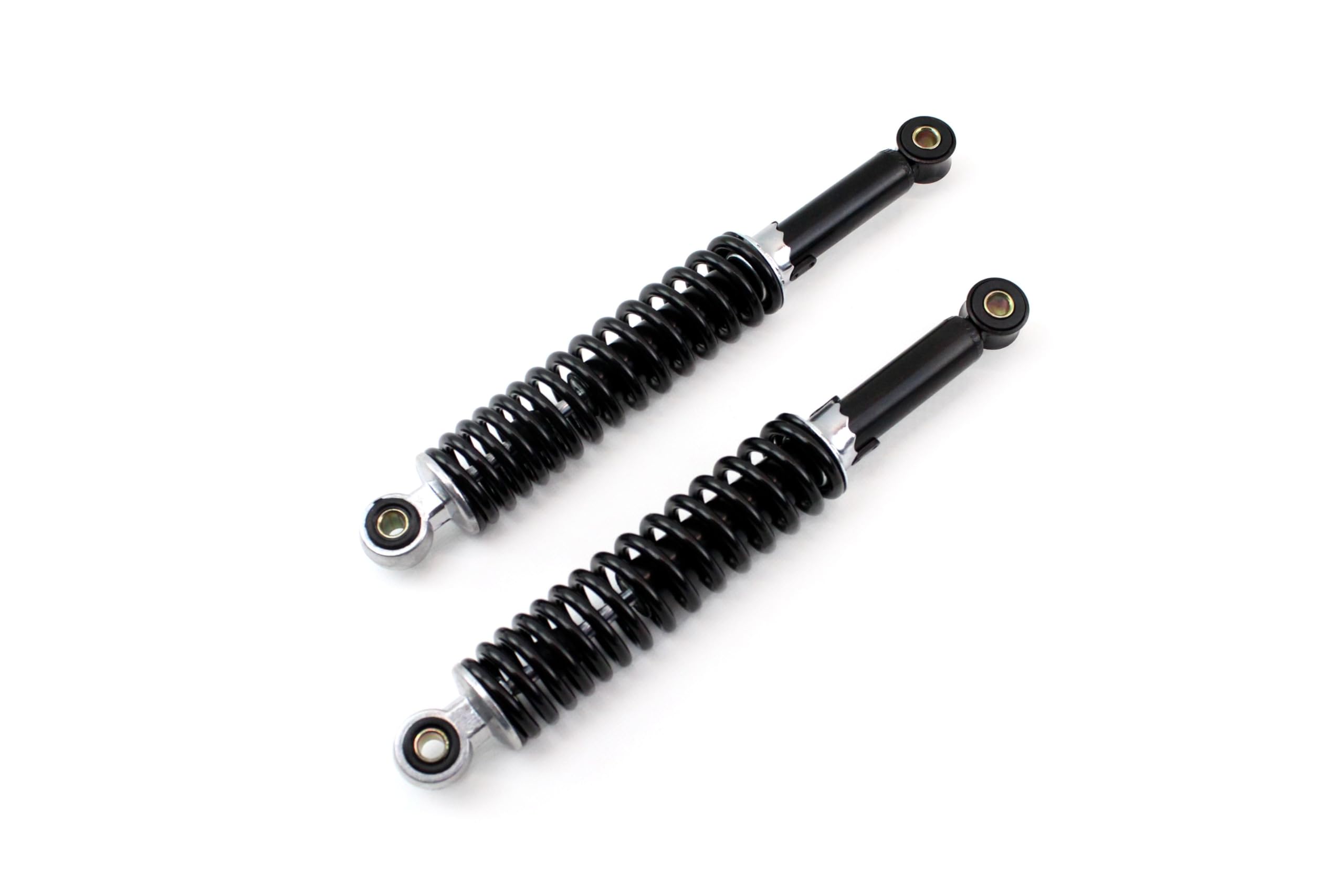 BISOMO Set, 2x Stoßdämpfer Federbein 300mm und 2x 320mm, Hydraulisch, 5-fach verstellbar, Schwarz, Für Simson Schwalbe Kr51, Star SR4-2