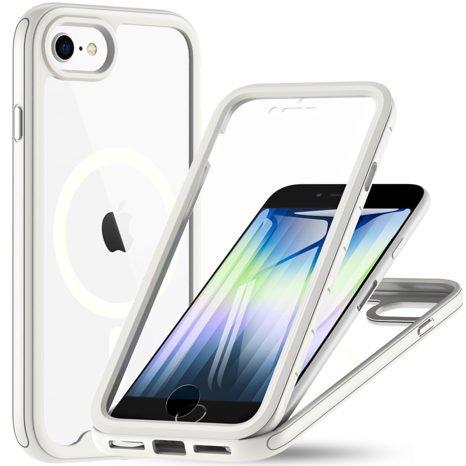JETech Cover per iPhone SE 2022/2020 (3./2. Generazione), 4,7 Pollici, Anti Ingiallimento Telefono Custodia con Assorbimento degli Urti e Anti-Graffio (Rosso
