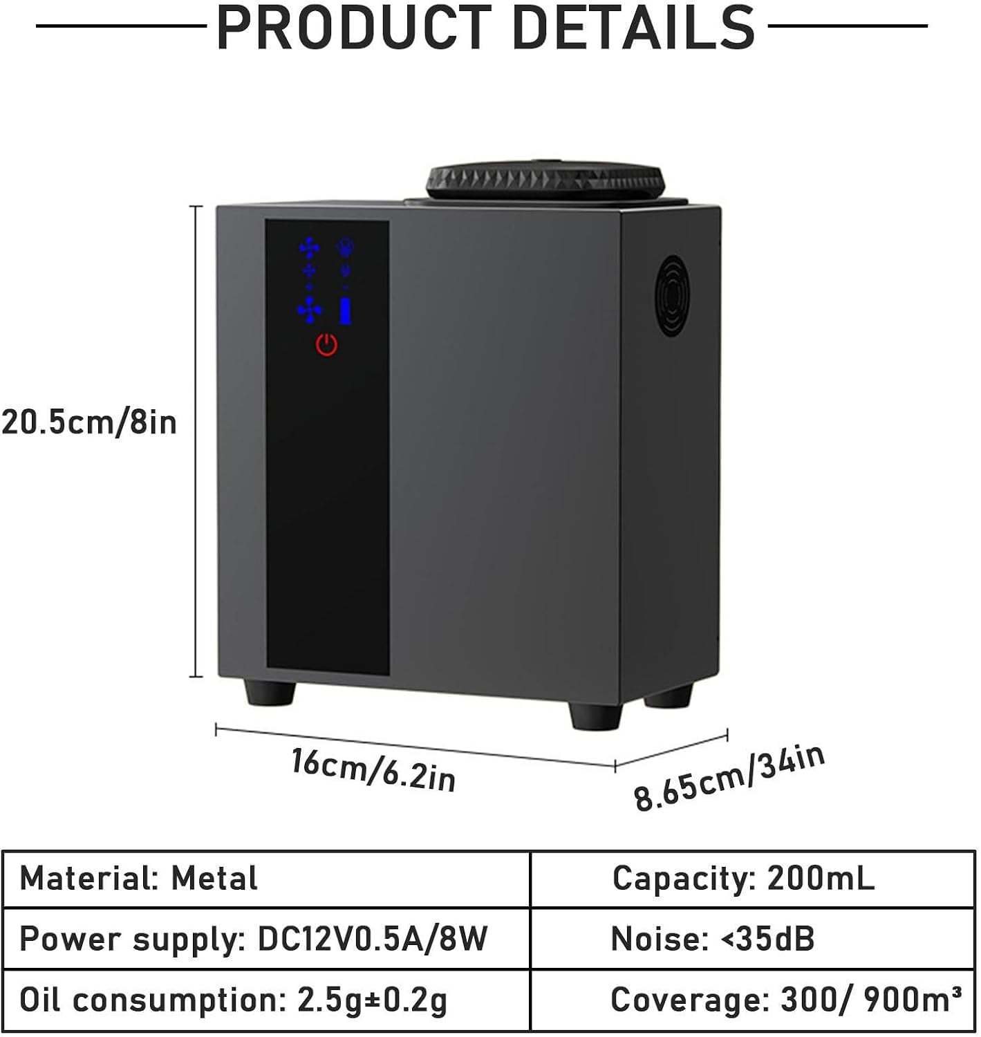 Dyfuzor olejków eterycznych bez wody, inteligentna maszyna zapachowa o pojemności 200/800 ml, z kontrolą HVAC i, do domu, biura, spa i dużych pomieszczeń