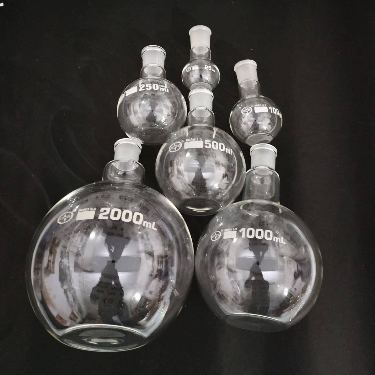 ISKO® Borosilicate Glass | Flat Bottom Flask | 5ml | With Joint 24/29| 4 Pc