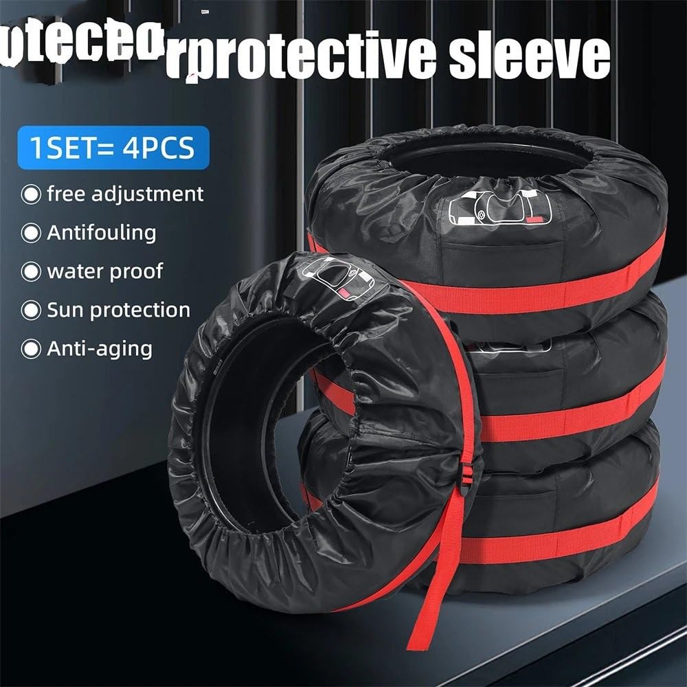 Reifen Aufbewahrung Universal 4PCS Auto Reifen Abdeckung Fall Auto Ersatz Reifen Abdeckung Lagerung Tasche Rad Reifen Abdeckung Reifen Zubehör(T0017 13-16 inch)