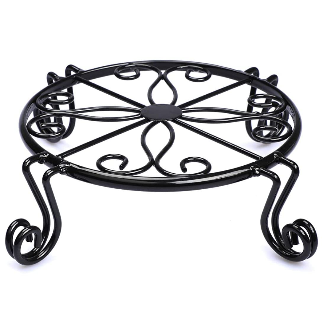 Hperu Plant Stand, Heavy Duty Black Metal Rustproof Iron Potted Holder for Indoor Outdoor - Metal Plant Stand