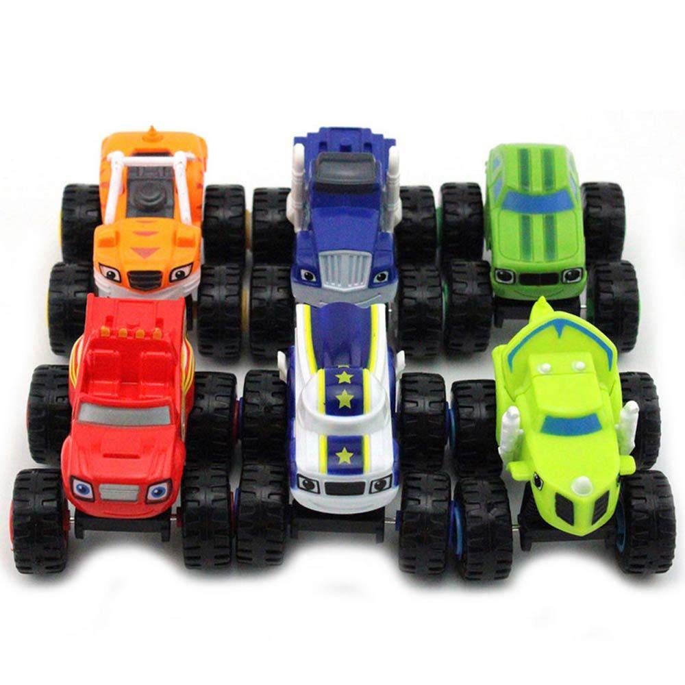 Nickelodeon Blaze & The Monster Machines – Monster Machines Giocattoli Scooter Auto – Crusher Truck Veicoli Giocattoli Regali per Bambini – Confezione da 6