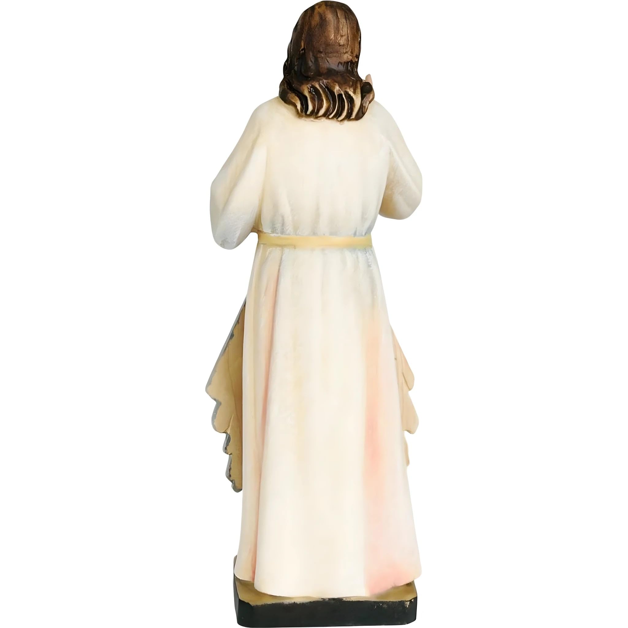 Jesús Misericordioso con rayos de luz de madera 36 cm | Madera natural en Val Gardena | Figura Belén