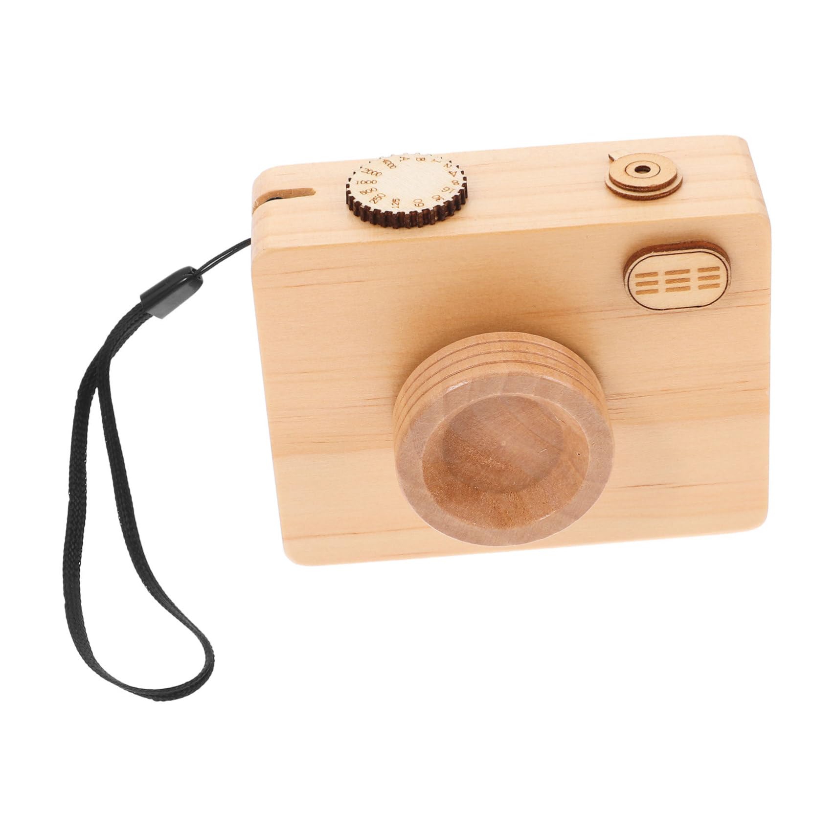 Wakauto Retro Camera Decor Storage Box Unique Wooden Toy Camera for Boys and Girls Vintage Music Box Clockwork Decorative Props